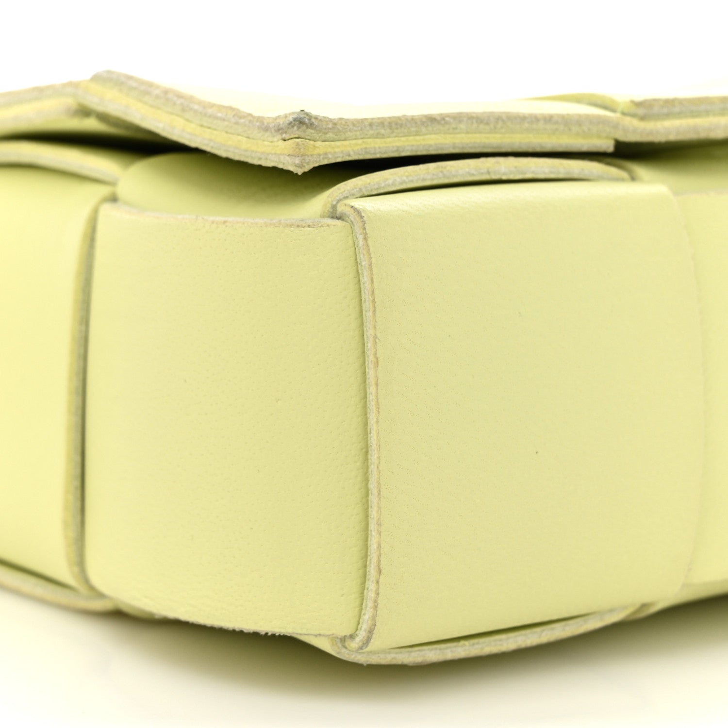 Bottega Veneta Lambskin Maxi Intreccio Candy Cassette Crossbody Bag Lemon Washed 9 of 16