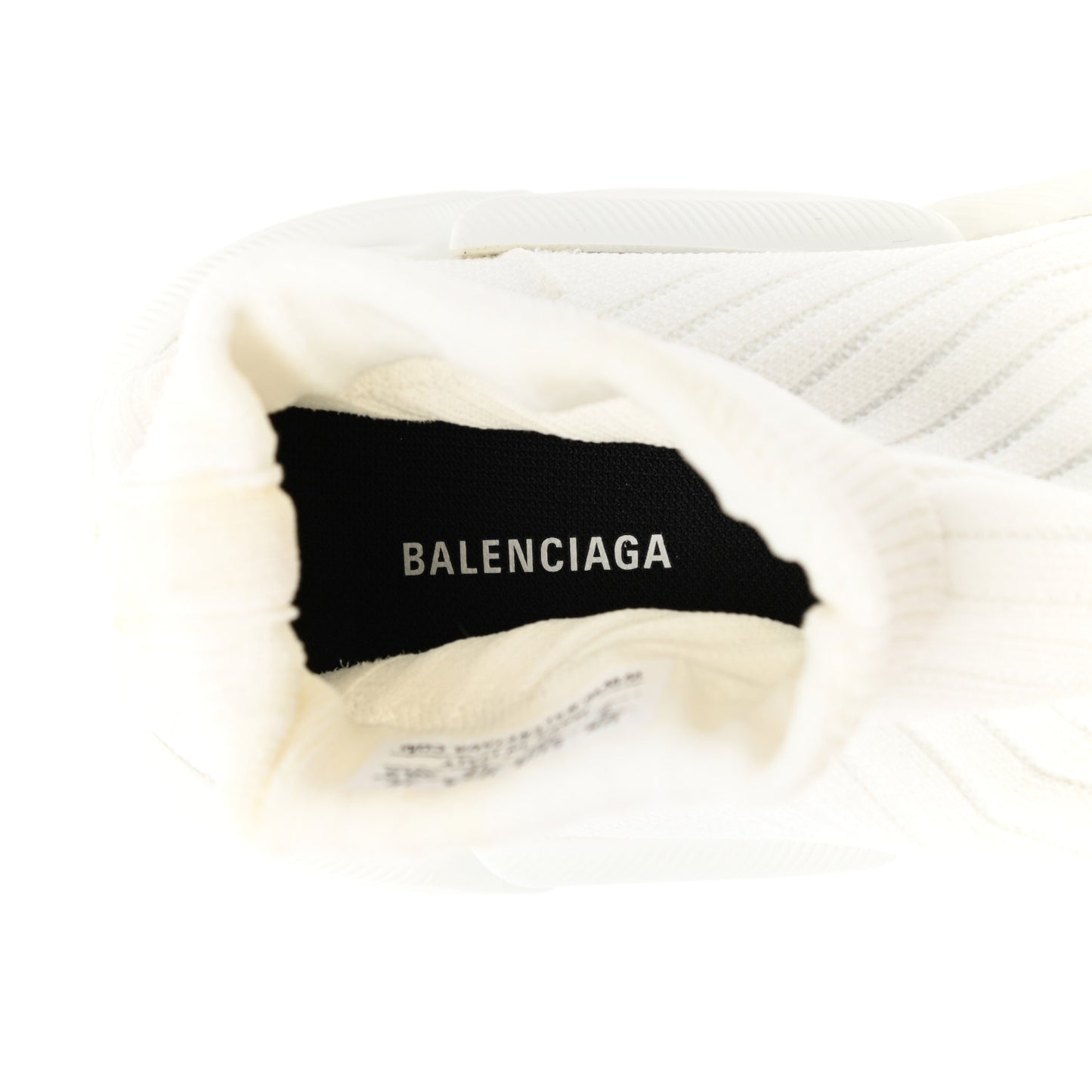 Ribbed Knit Womens Speed 2.0 Transparent Sole Sneakers 40 White