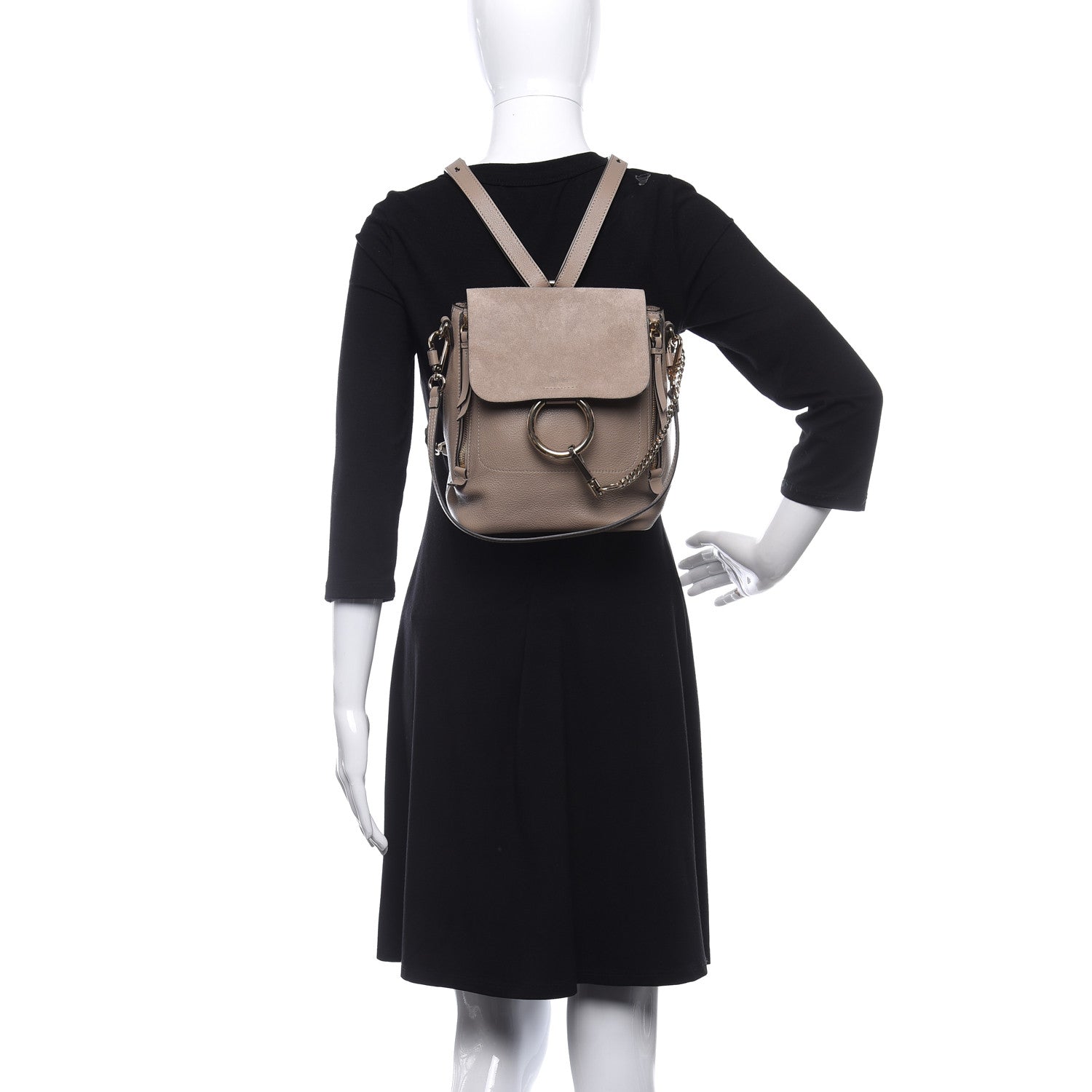 Chloe Suede Calfskin Medium Faye Backpack Motty Grey 2 of 13