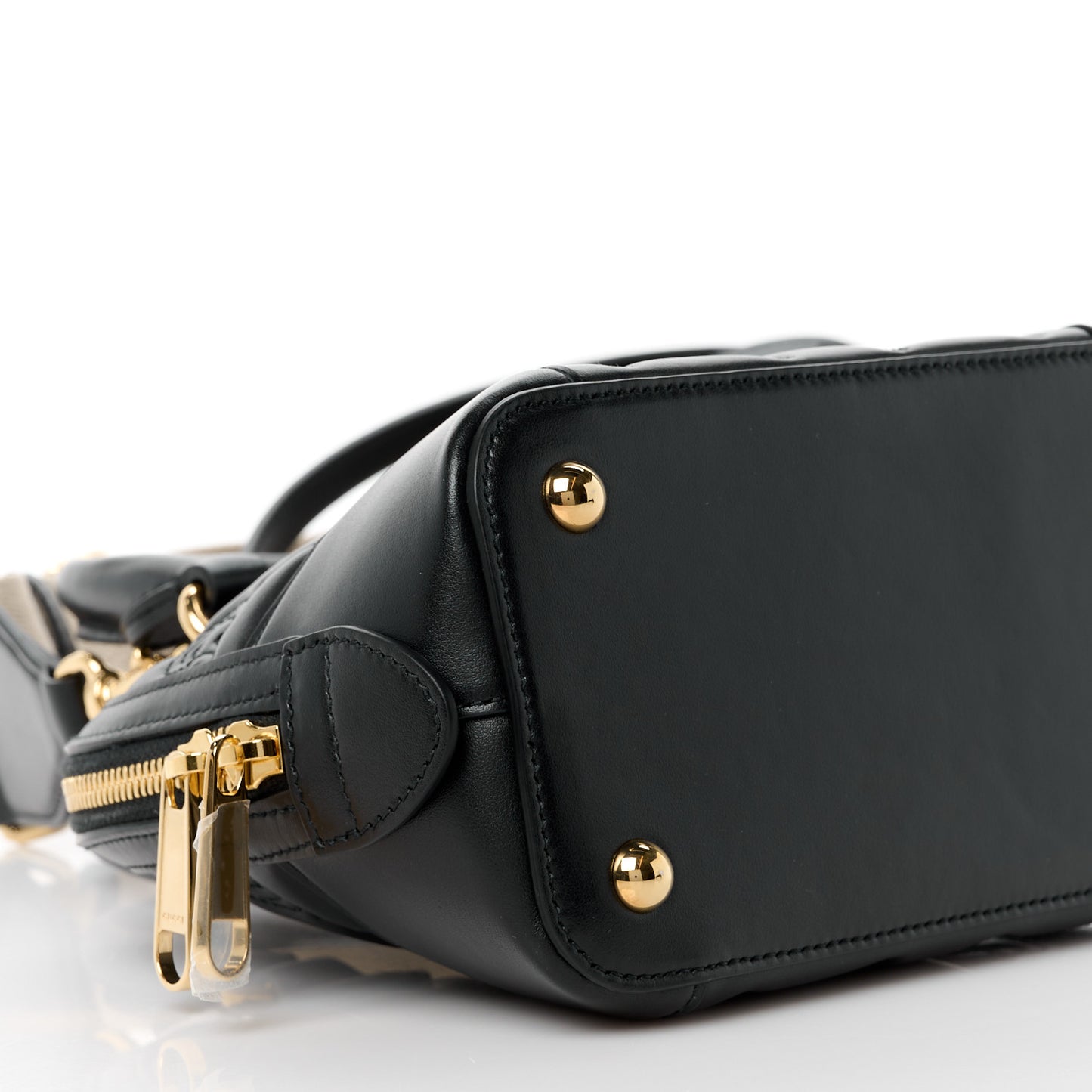 Calfskin GG Matelasse Mini Top Handle Bag Black