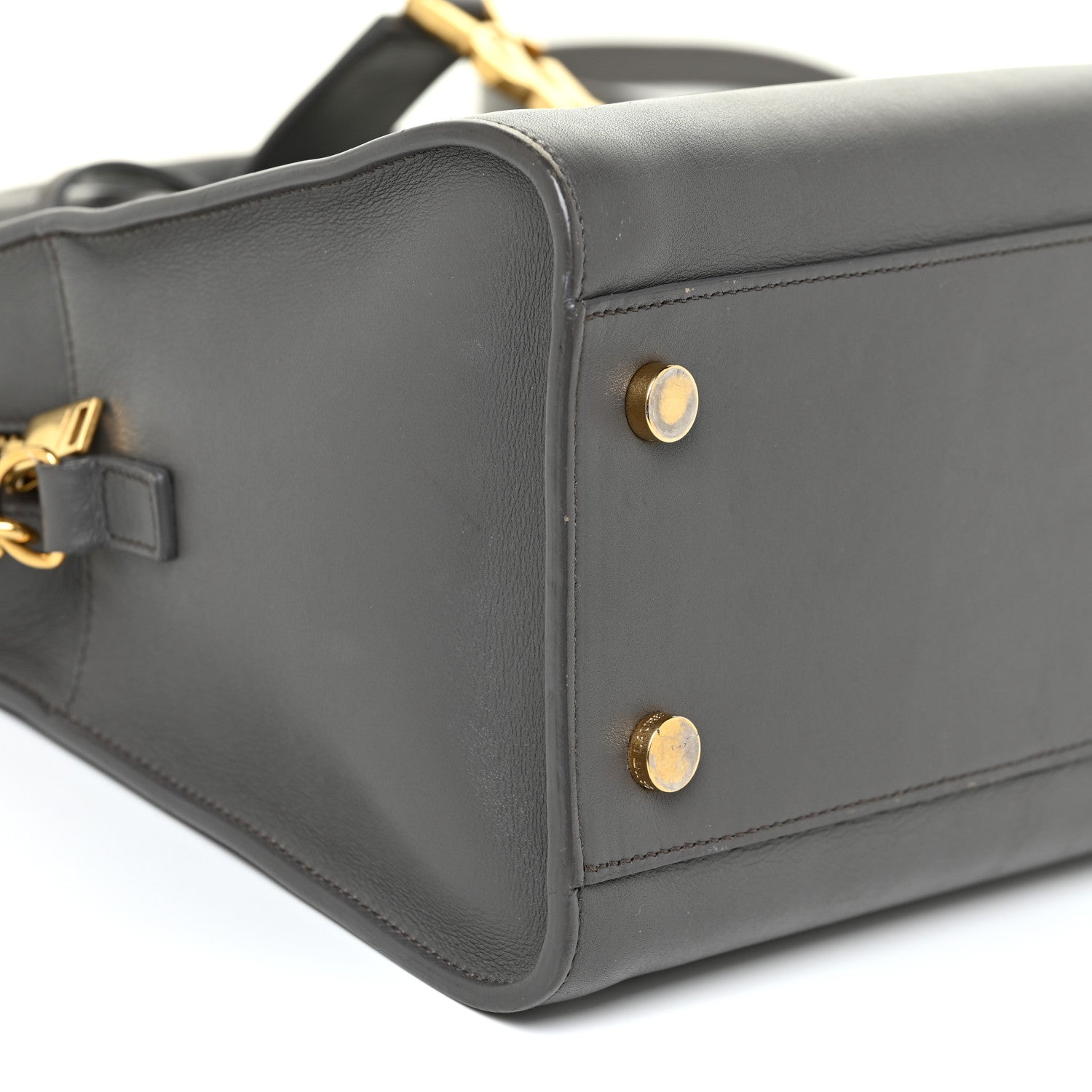 Saint Laurent Calfskin Small Monogram Cabas Grey 8 of 21