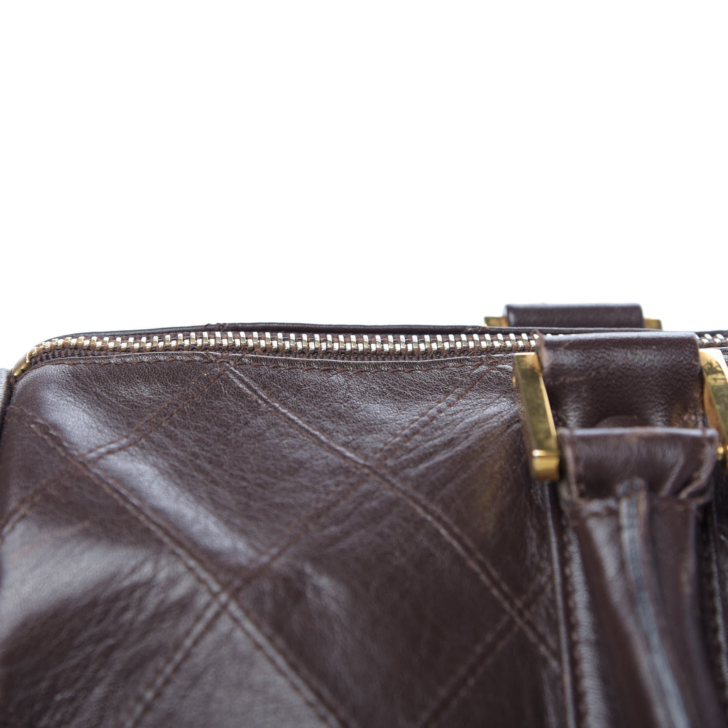 Chanel Calfskin Stitched CC Boston Brown 10 of 10