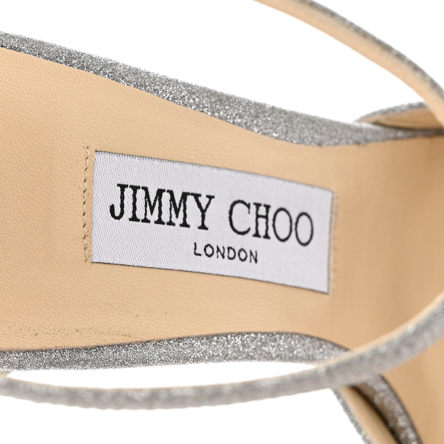 Dusty Glitter Strap Sandals 40 Platinum Ice
