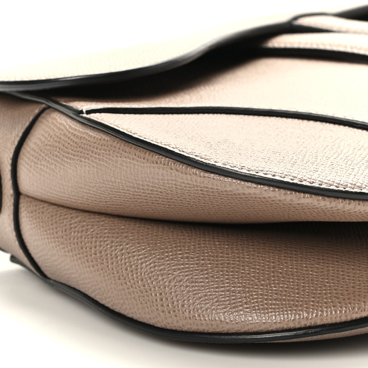 Grained Calfskin Saddle Bag Warm Taupe
