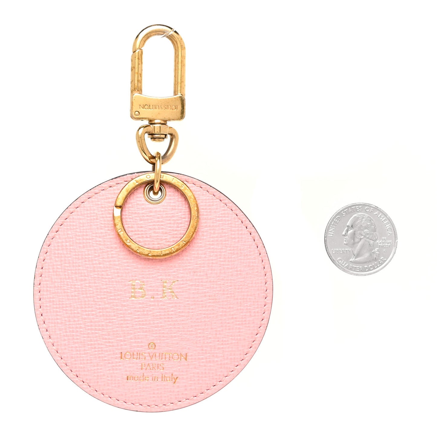 Monogram Jungle Dots Bag Charm Key Ring Sugar Pink Poppy