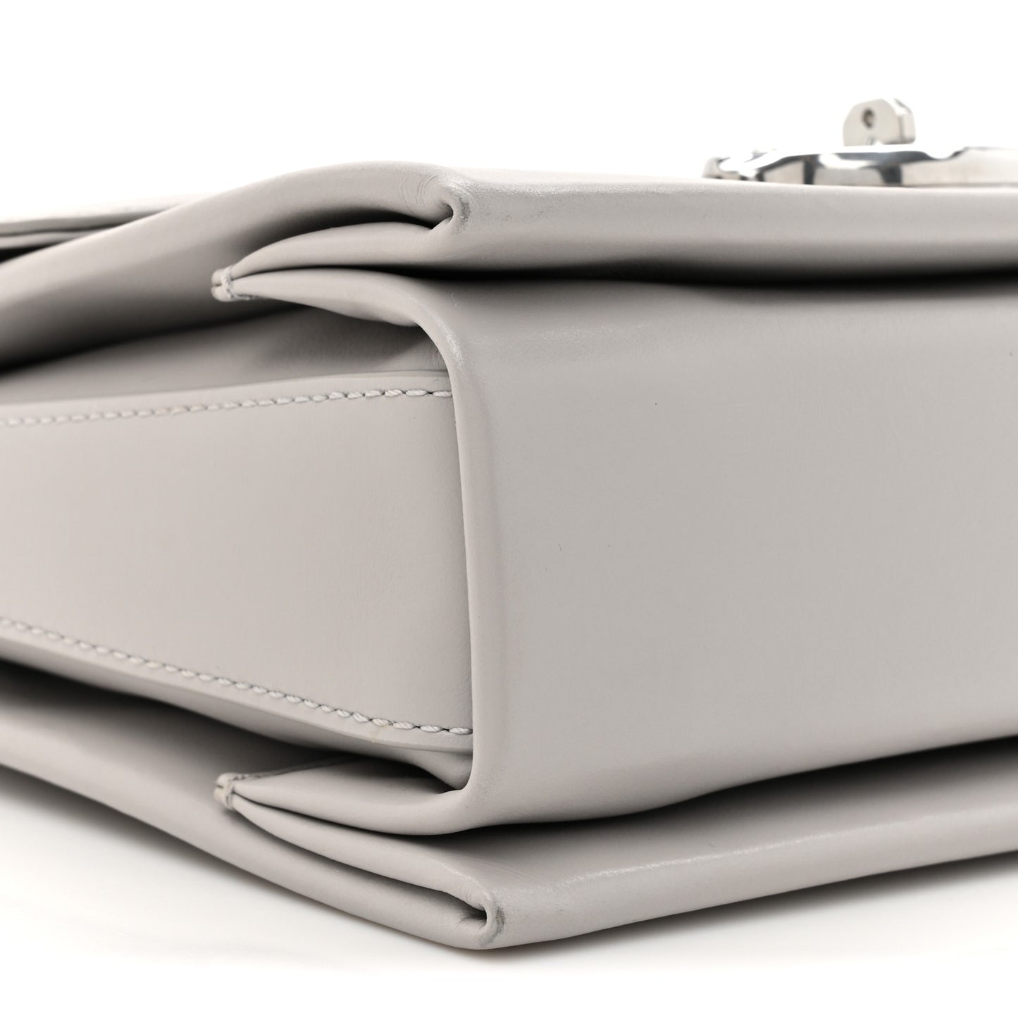 High Gloss Calfskin Lana Top Handle Pale Grey