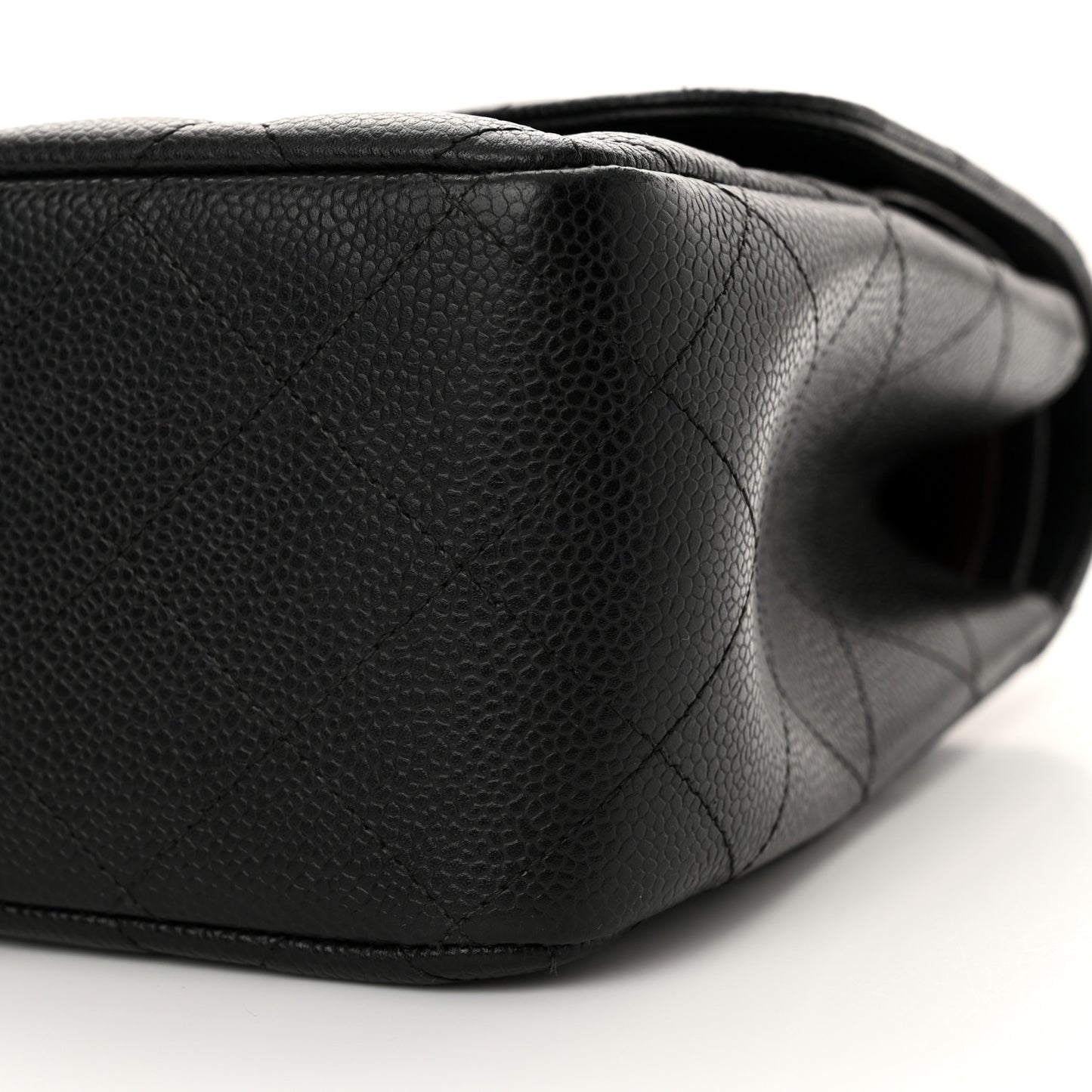 Caviar Quilted Jumbo Double Flap Black
