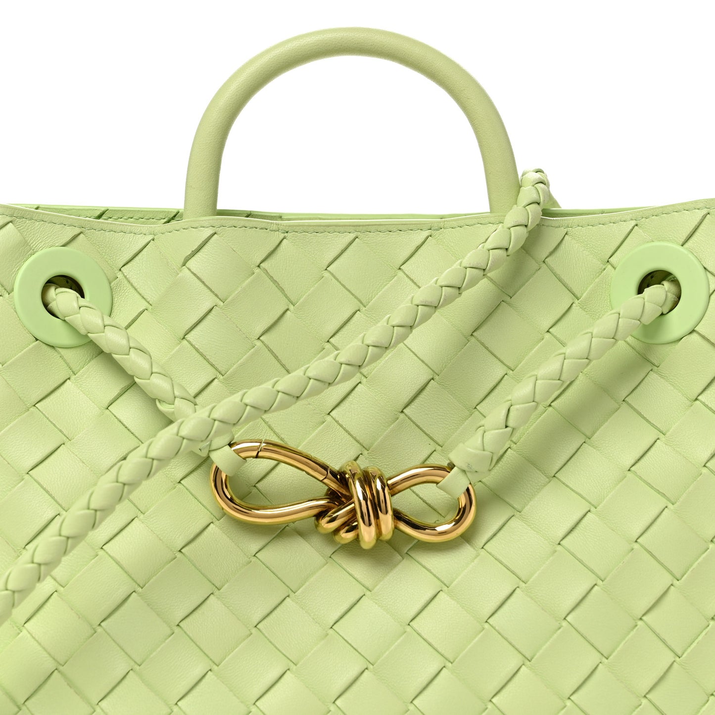 Nappa Intrecciato Small Andiamo Shoulder Bag Fennel