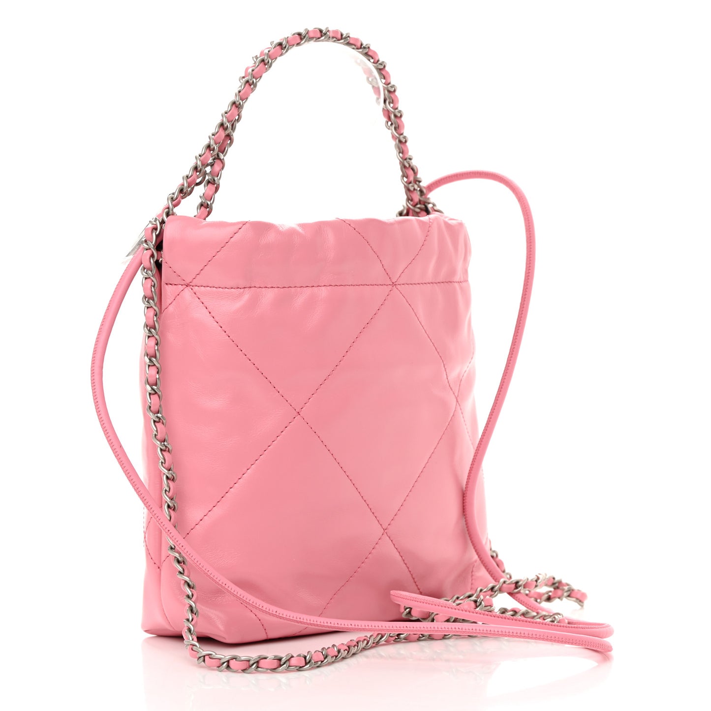 Shiny Calfskin Quilted Mini Chanel 22 Pink