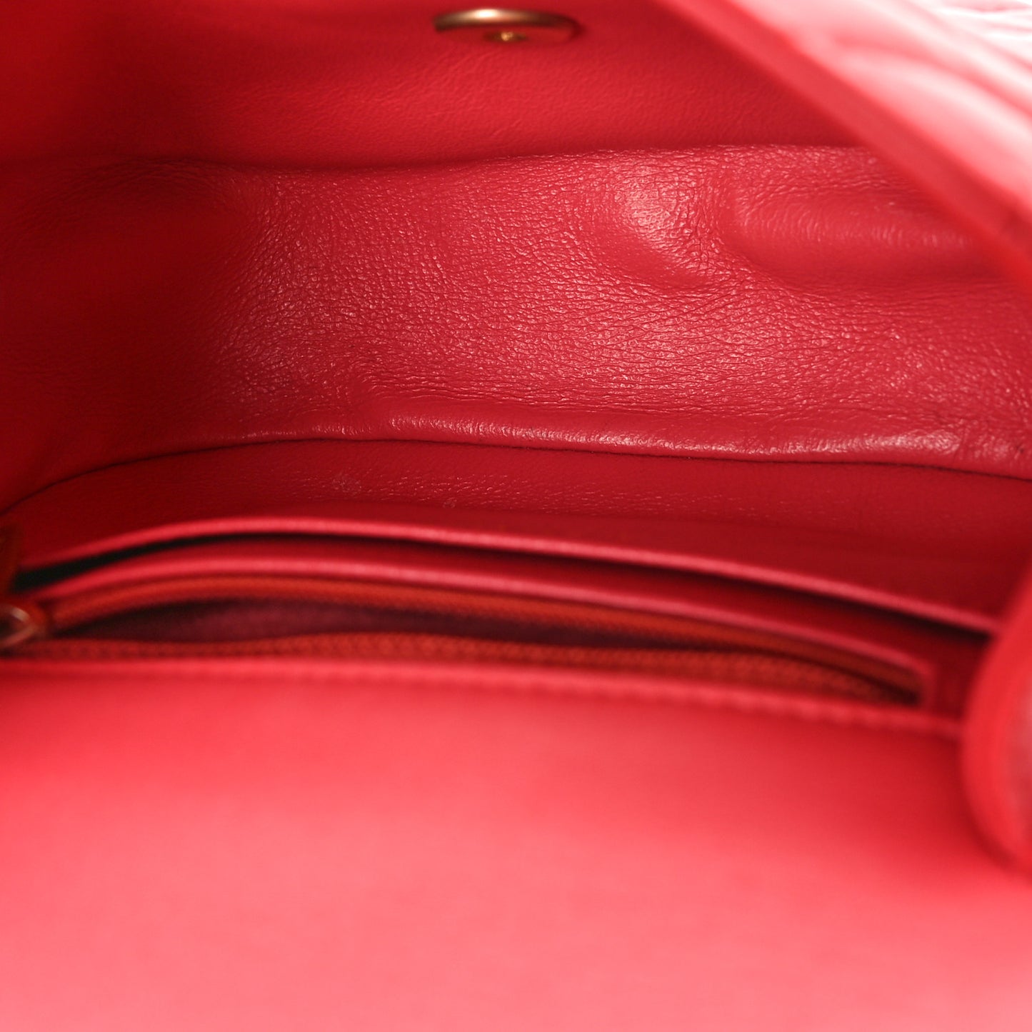 Lambskin Reverse Chevron Quilted Mini Round Top Handle Flap Bright Pink