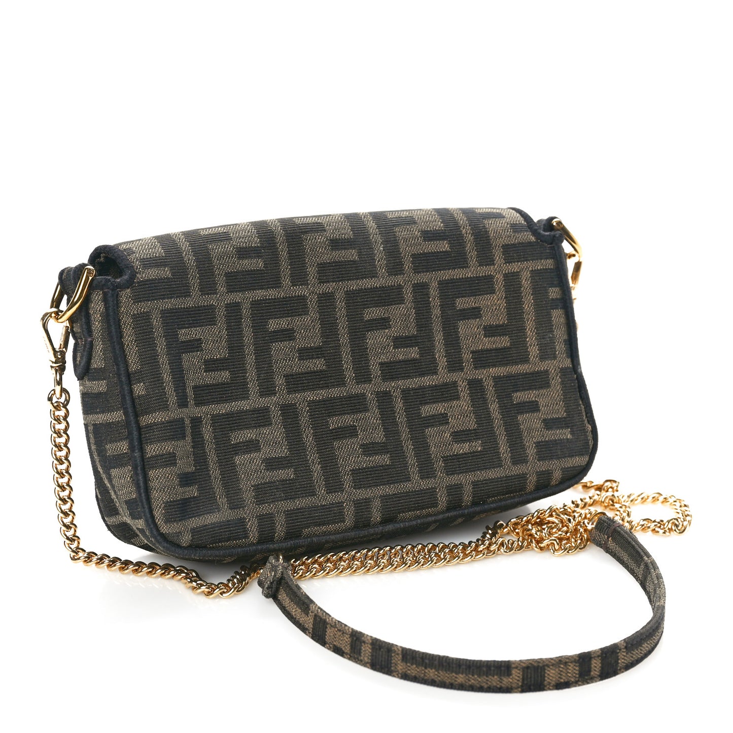 Fabric Jacquard FF 1974 Mini Baguette Tobacco Moro Black