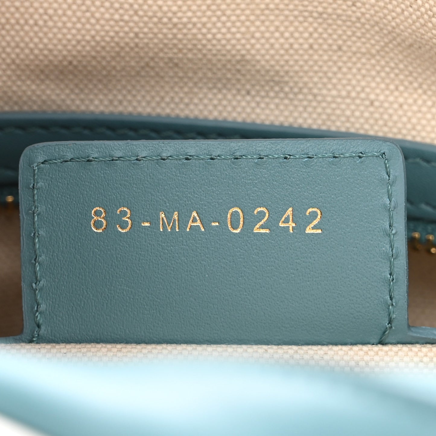 Calfskin Small Dior Vibe Zip Bowling Bag Turquoise