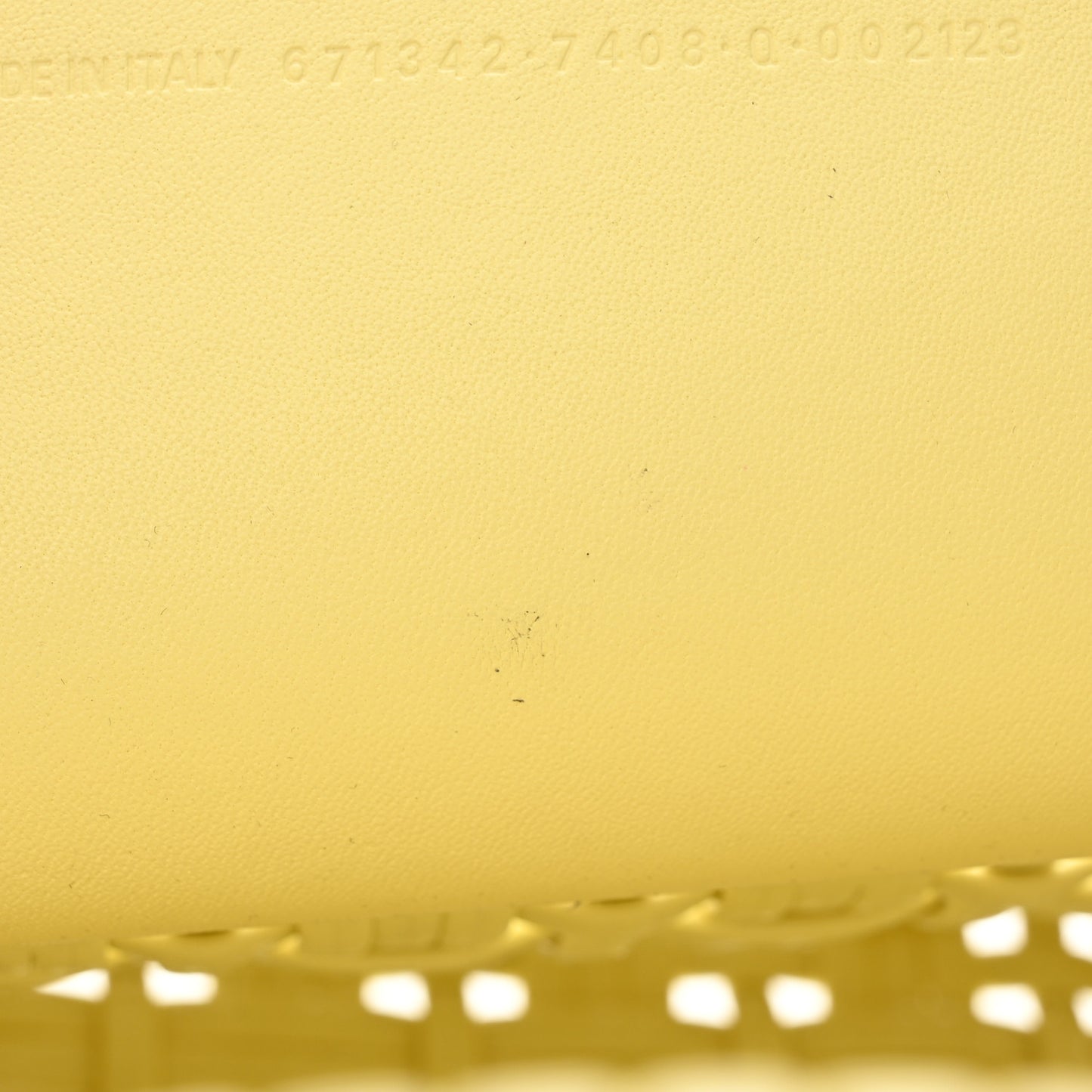 Varnished Faux Calfskin Braided XS Bistro Basket Pale Yellow