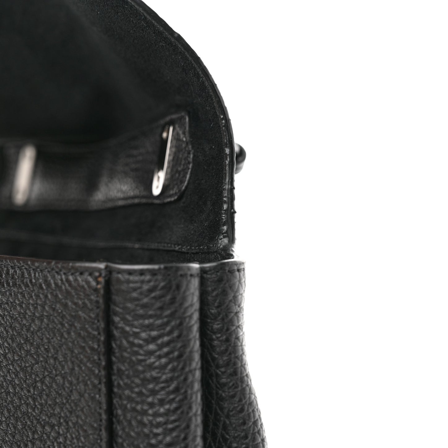 Small Classic Grain Calfskin Medium Lily Flap Black