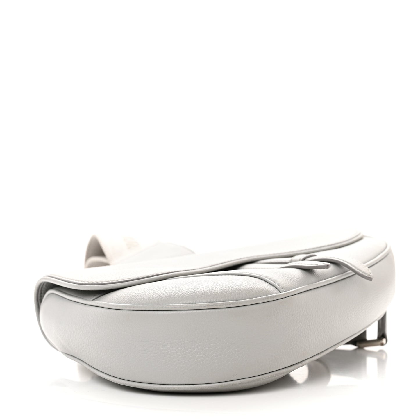 Grained Calfskin Kim Jones Saddle Bag Light Grey