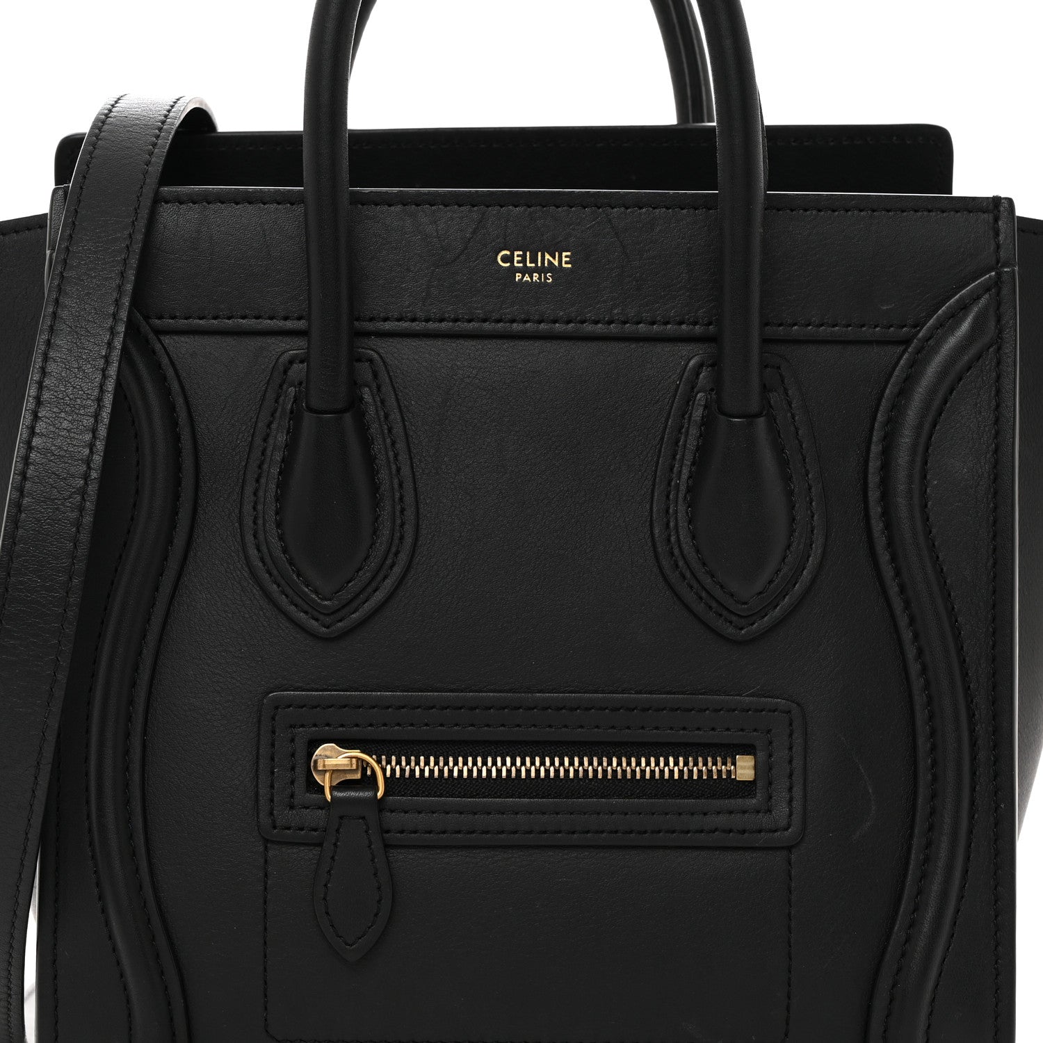 Celine Smooth Calfskin Nano Luggage Black 8 of 10