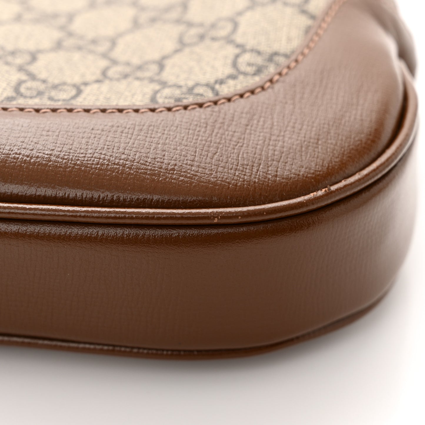 GG Supreme Monogram Azalea Calfskin Web Small Jackie 1961 Hobo Beige Ebony Brown Sugar