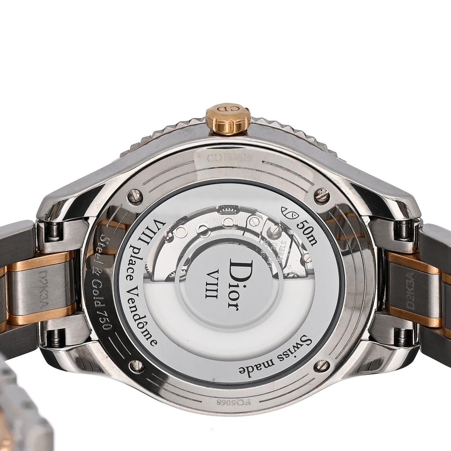 Stainless Steel 18K Rose Gold Diamond Mother of Pearl 32mm Dior VIII Montaigne Automatic Watch