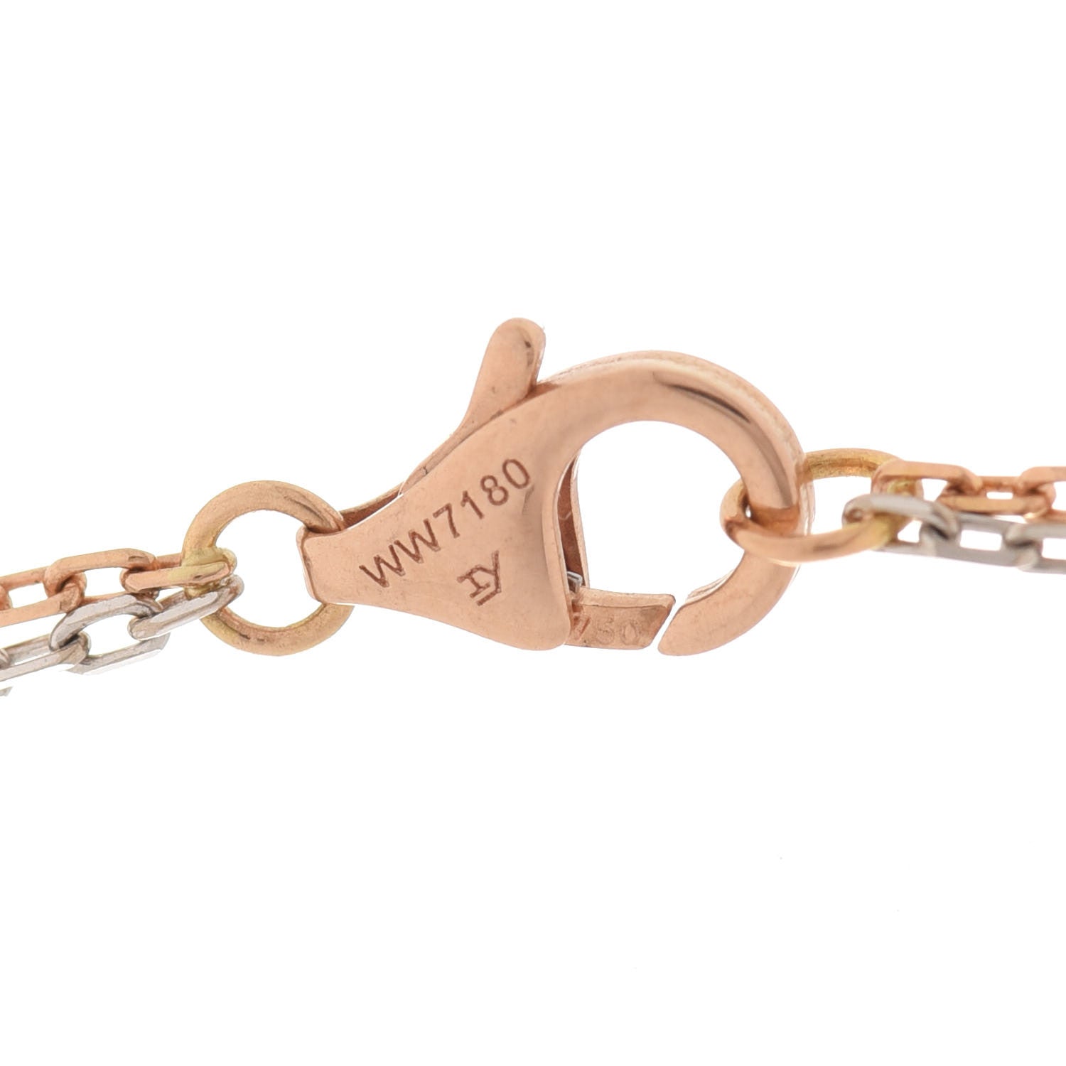 Cartier 18K White Pink Gold Diamond Three Ring LOVE Pendant Necklace 8 of 9