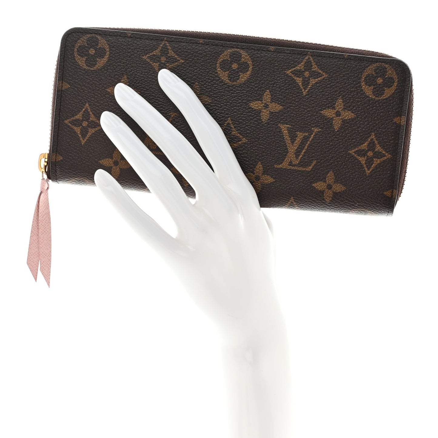 Monogram Clemence Wallet Rose Ballerine