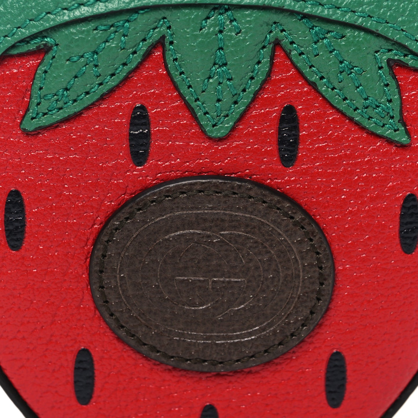 Textured Dollar Calfskin Retro Interlocking G Fruttini Strawberry Mini Crossbody Lobster Red Black New Acero