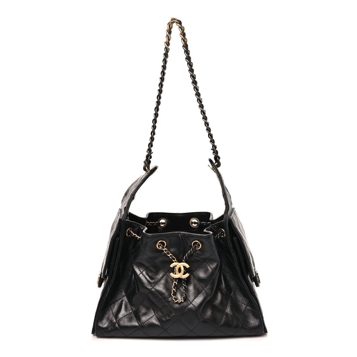 Chanel Shiny Crumpled Calfskin Quilted Small Chanel 25 Handbag