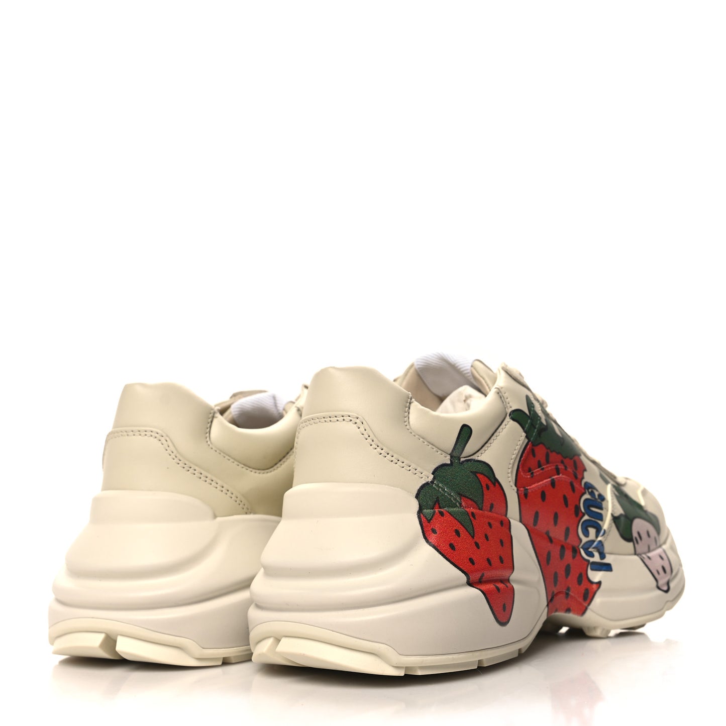 Apollo Calfskin Strawberry Womens Rhyton Sneakers 37 Ivory