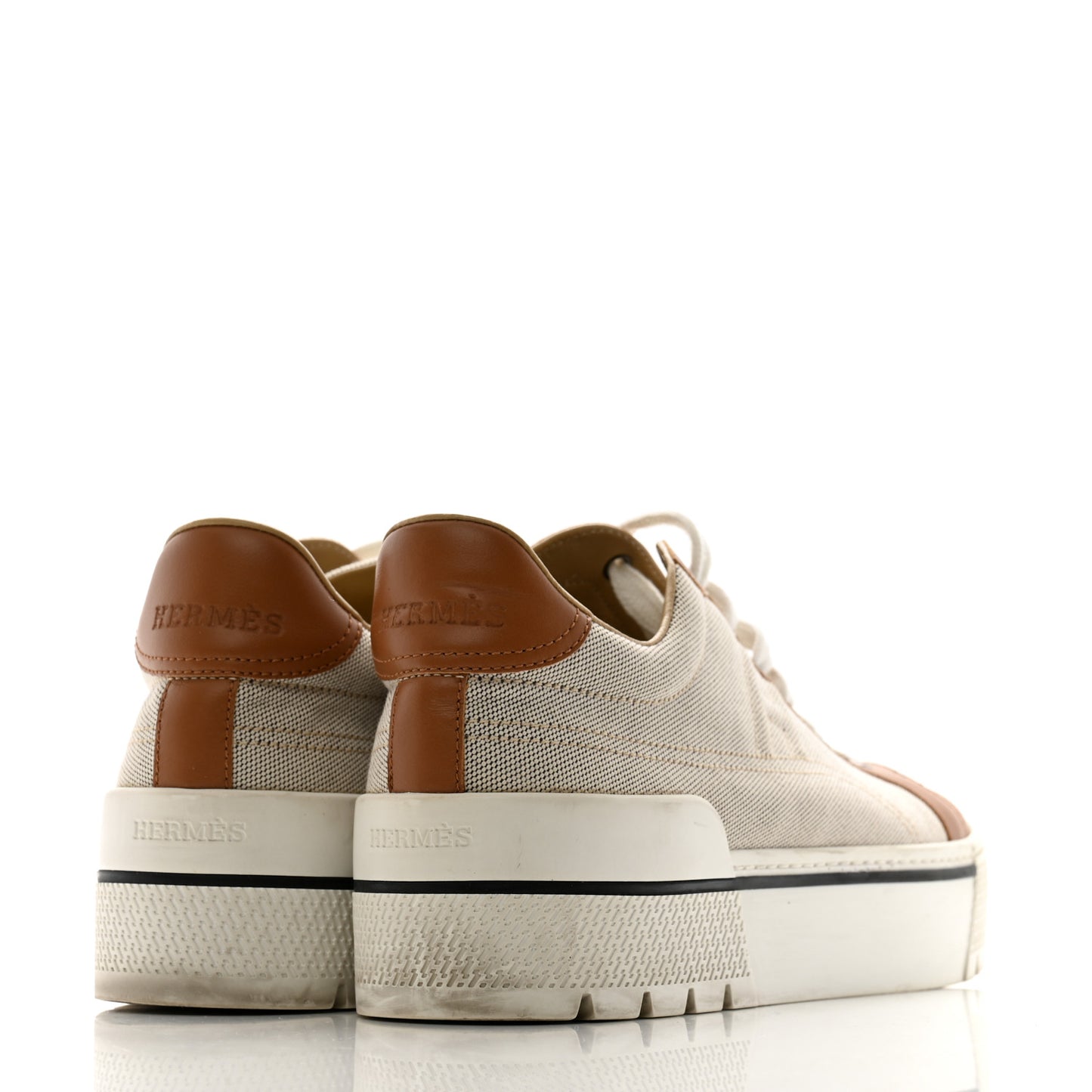 Canvas Calfskin Womens Voltage Sneakers 38.5 Prunoir Naturel