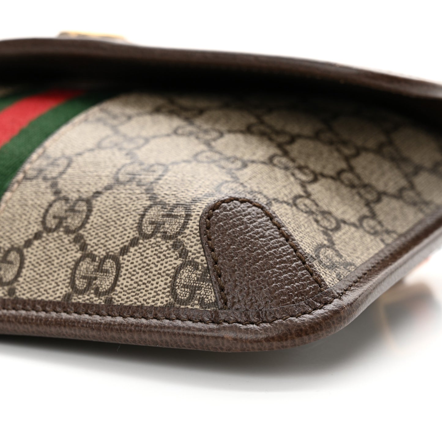 GG Supreme Monogram Web Small Ophidia Belt Bag Brown