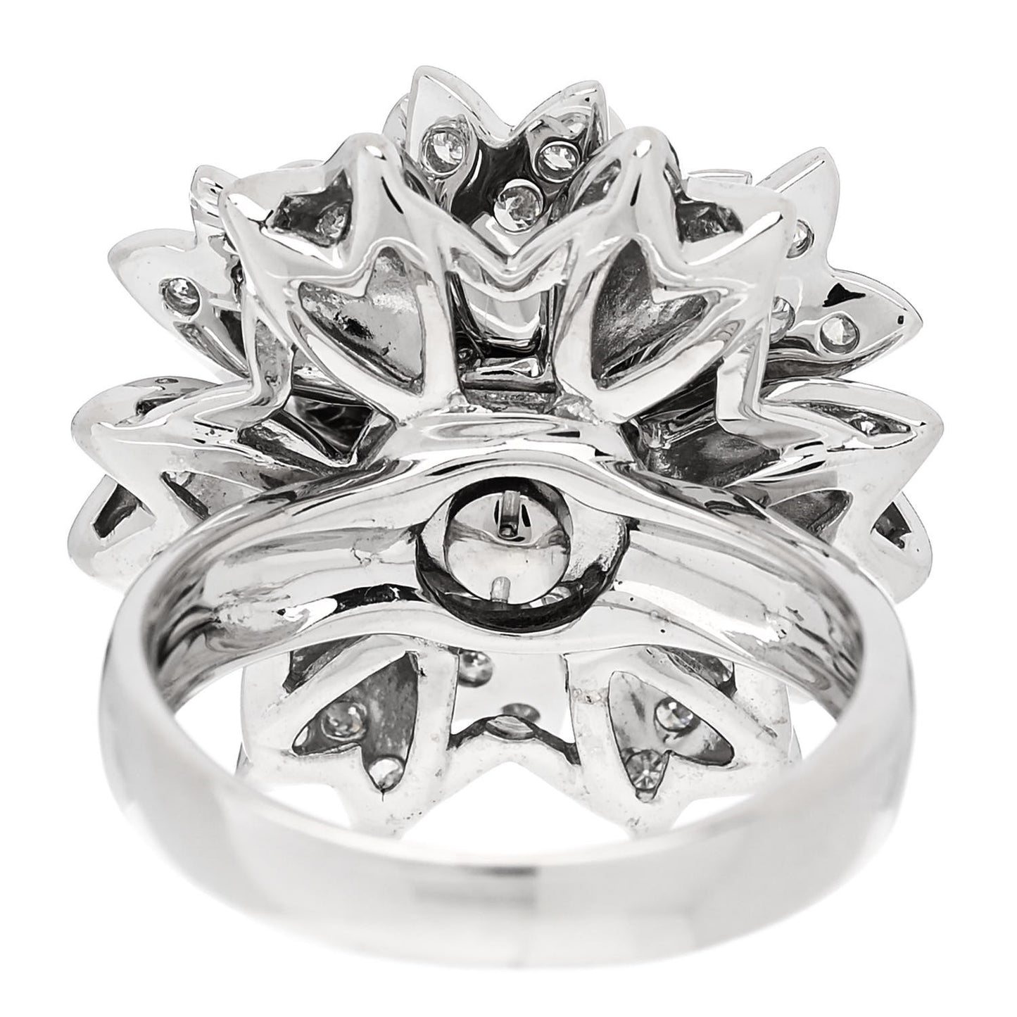 18K White Gold Diamond 1.10ctw Flower Ring 50 5.25