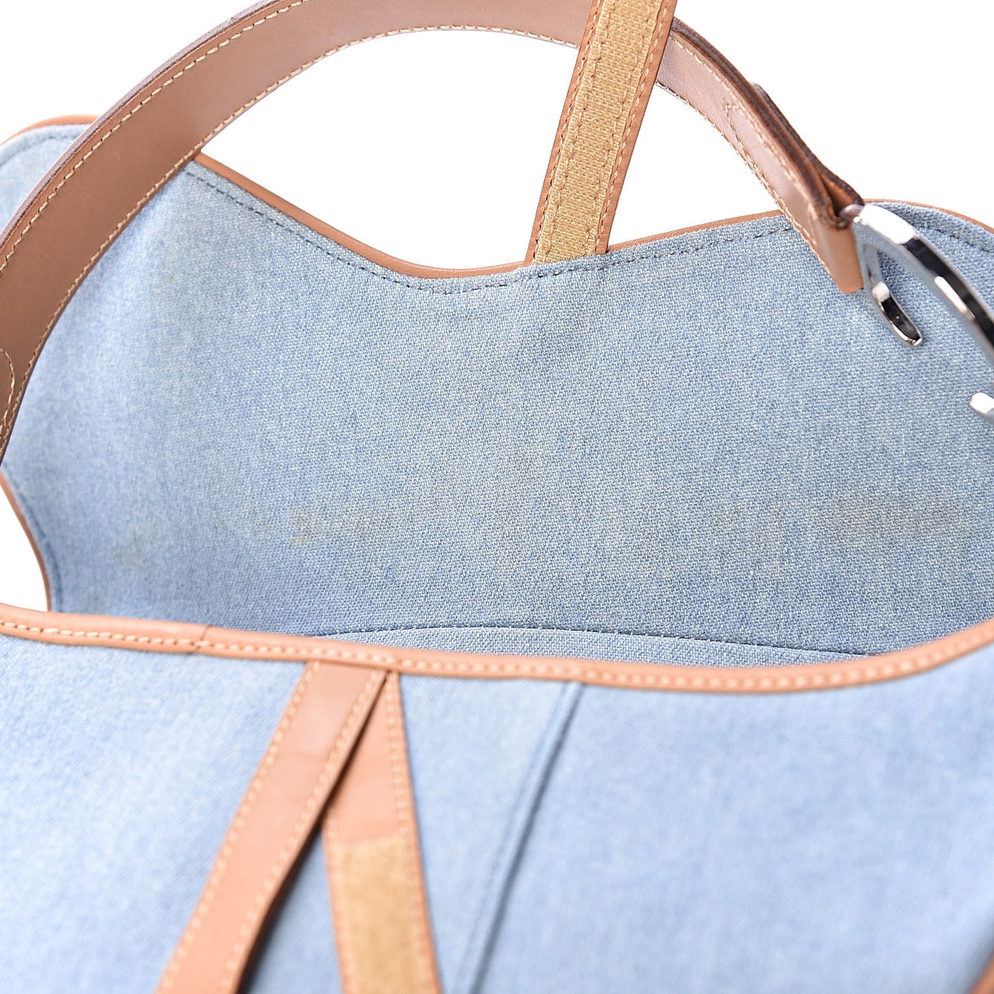 Denim Calfskin Saddle Bag Light Blue