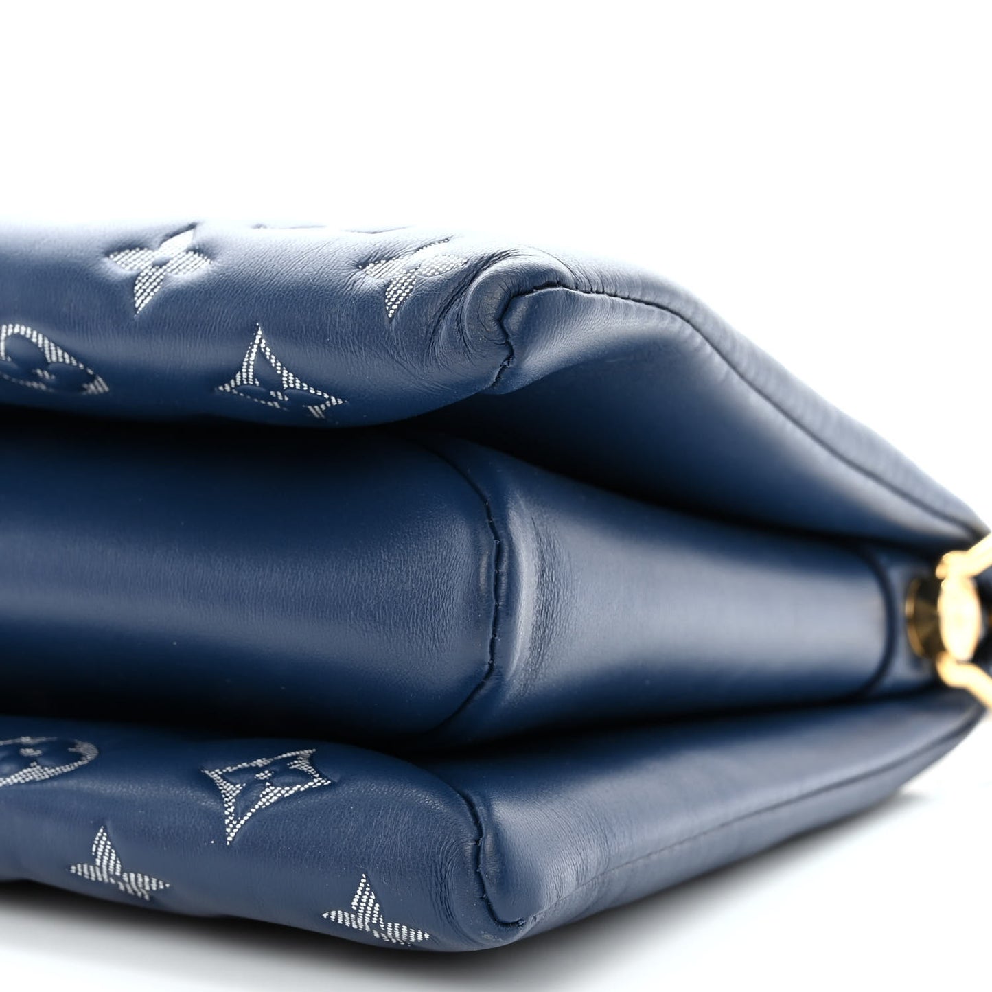 Lambskin Embossed Monogram Coussin PM Denim Blue