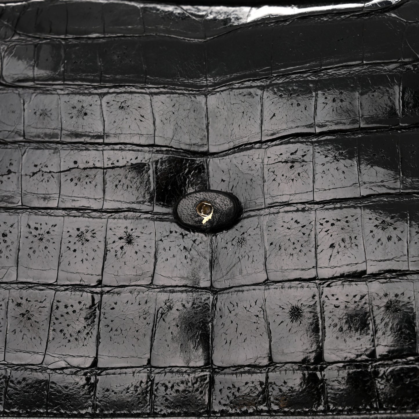Shiny Crocodile Flap Black