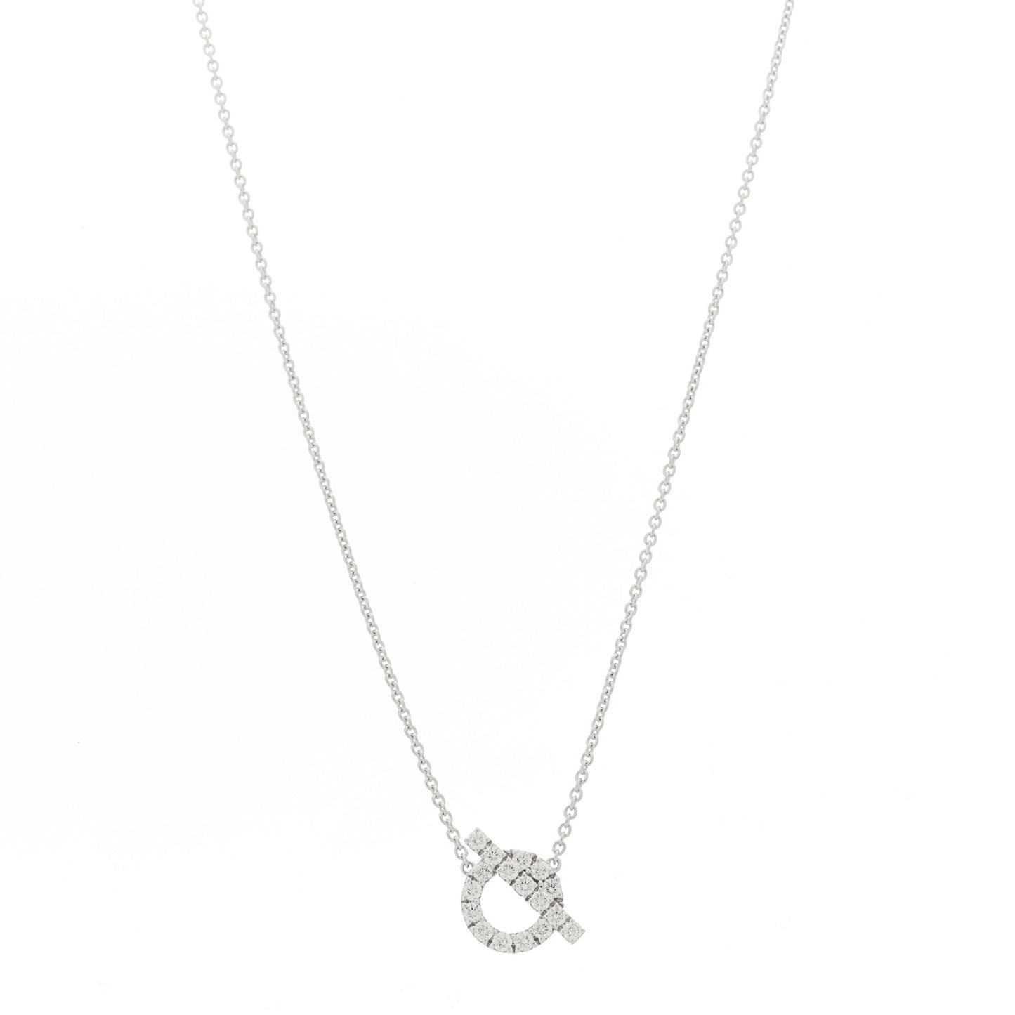18K White Gold Diamond Finesse Pendant Necklace