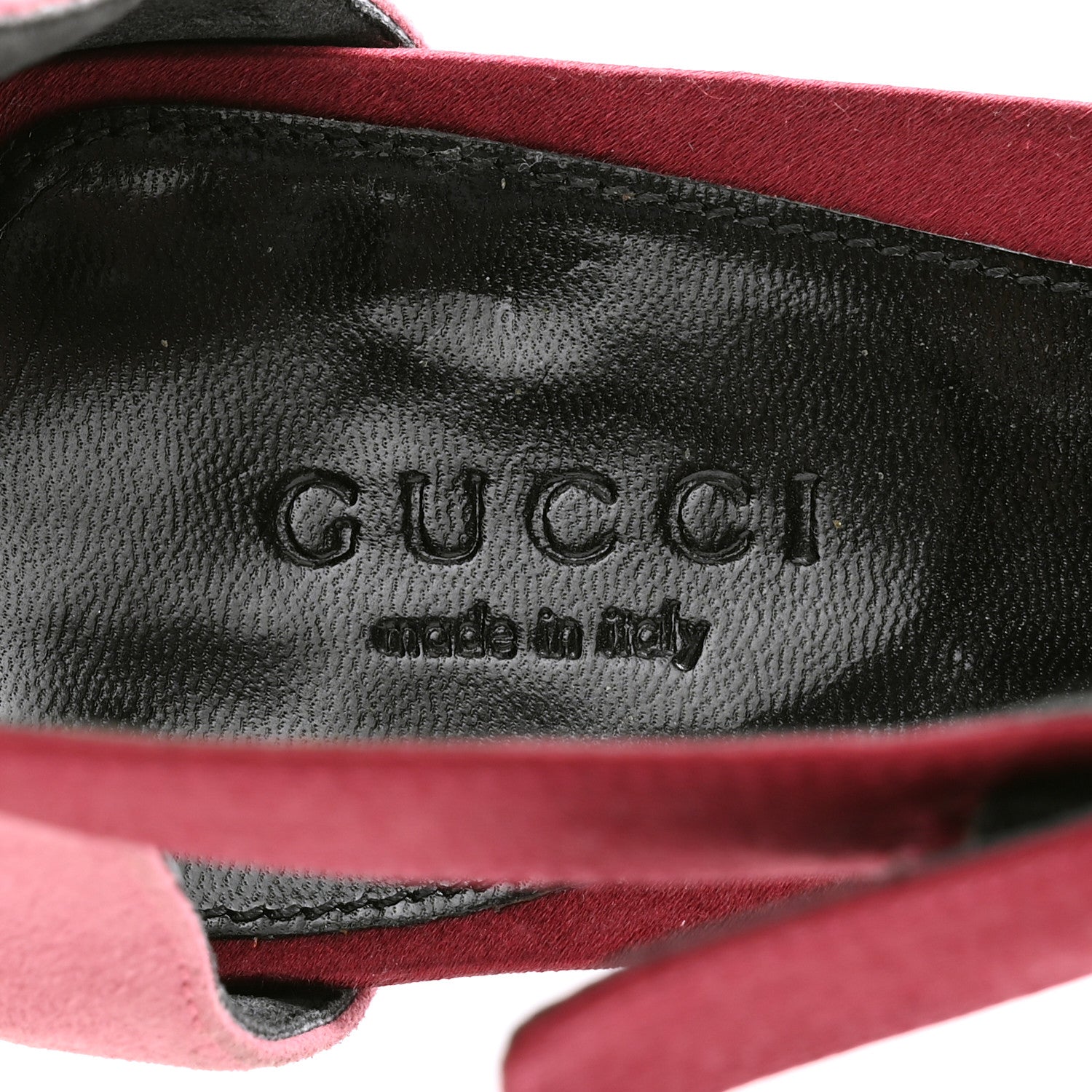 Gucci Suede Satin Tess Sandals 37 Bordeaux 6 of 10