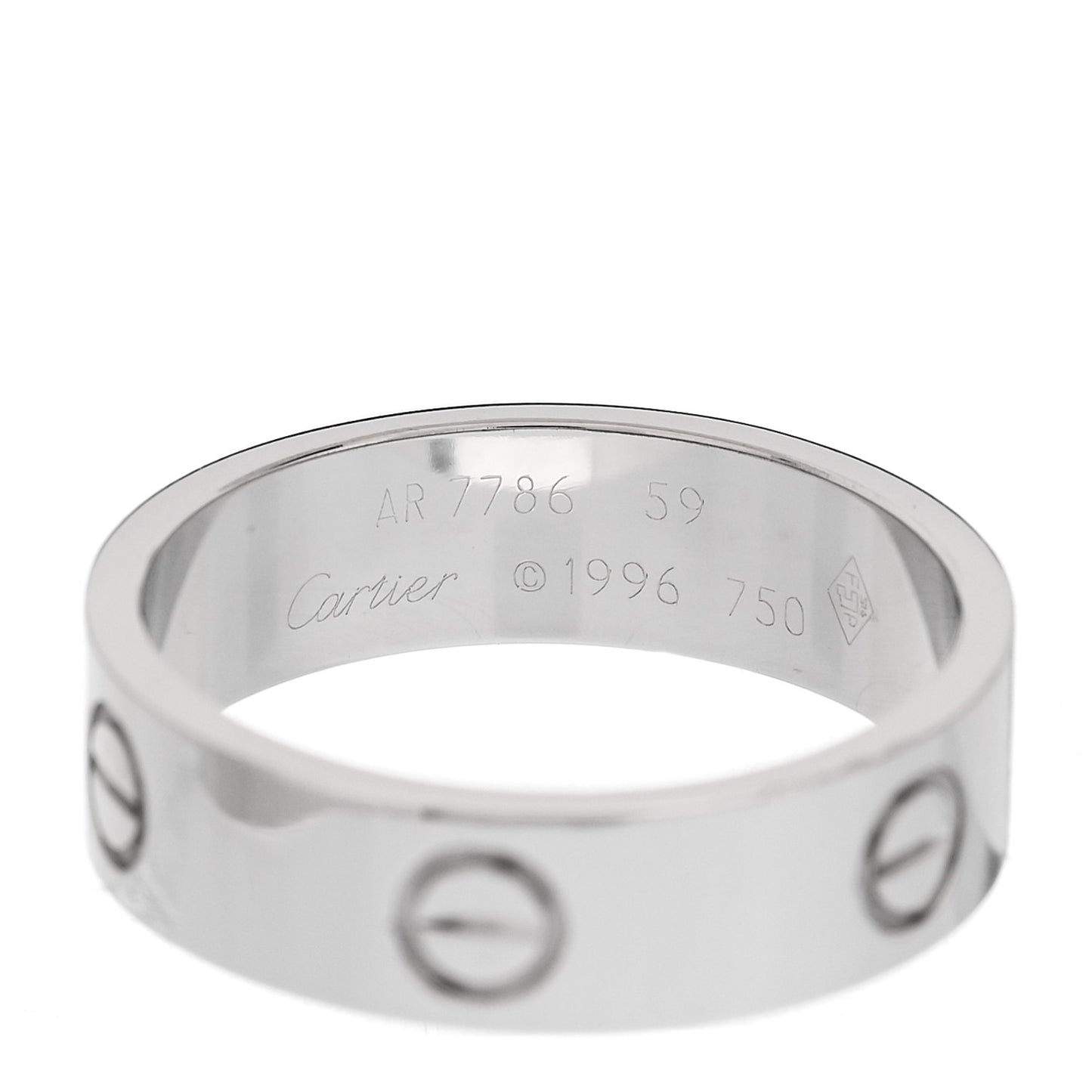18K White Gold 5.5mm LOVE Ring 59 8.75