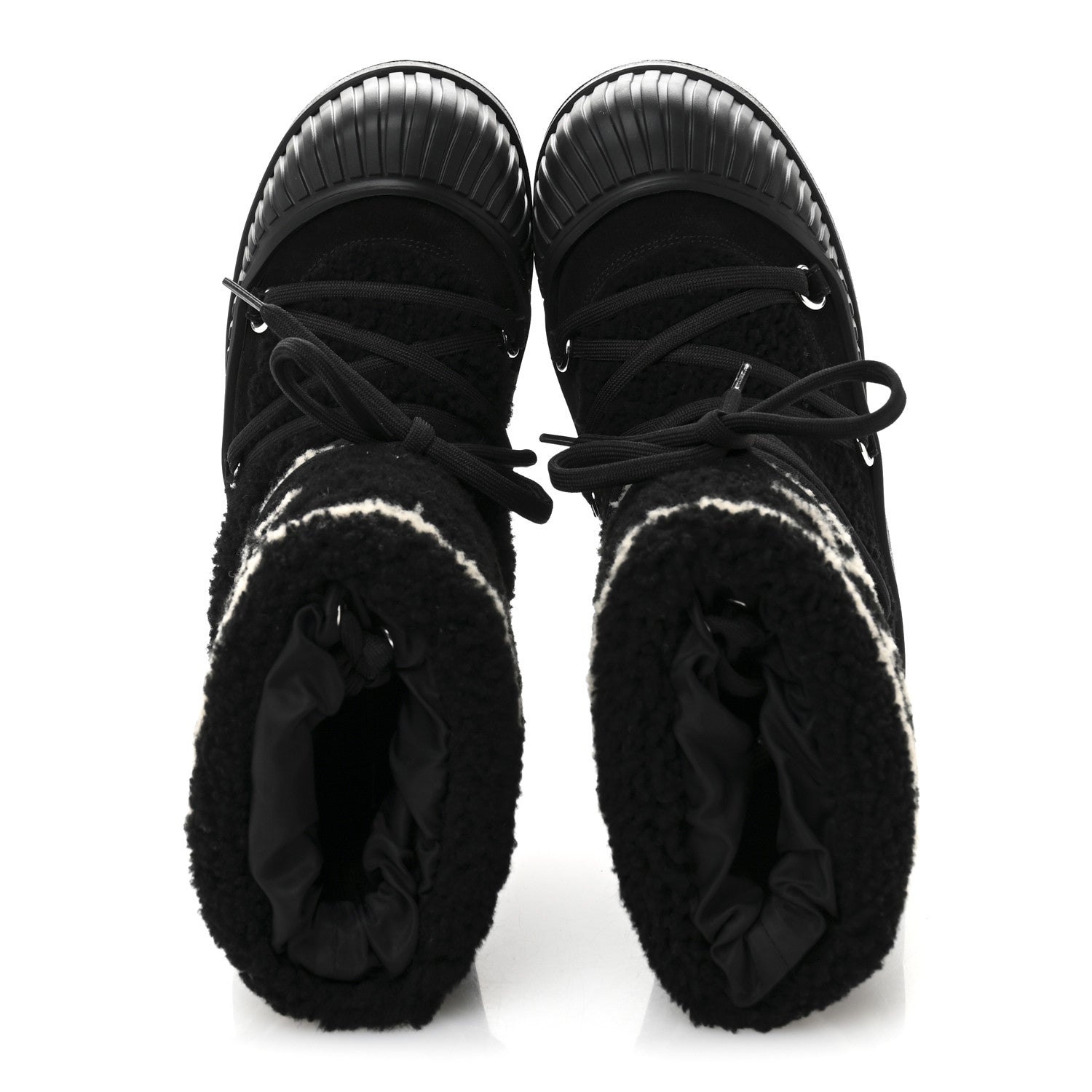 Louis Vuitton Suede Shearling Polar Flat Half Boots 37 Black 2 of 9