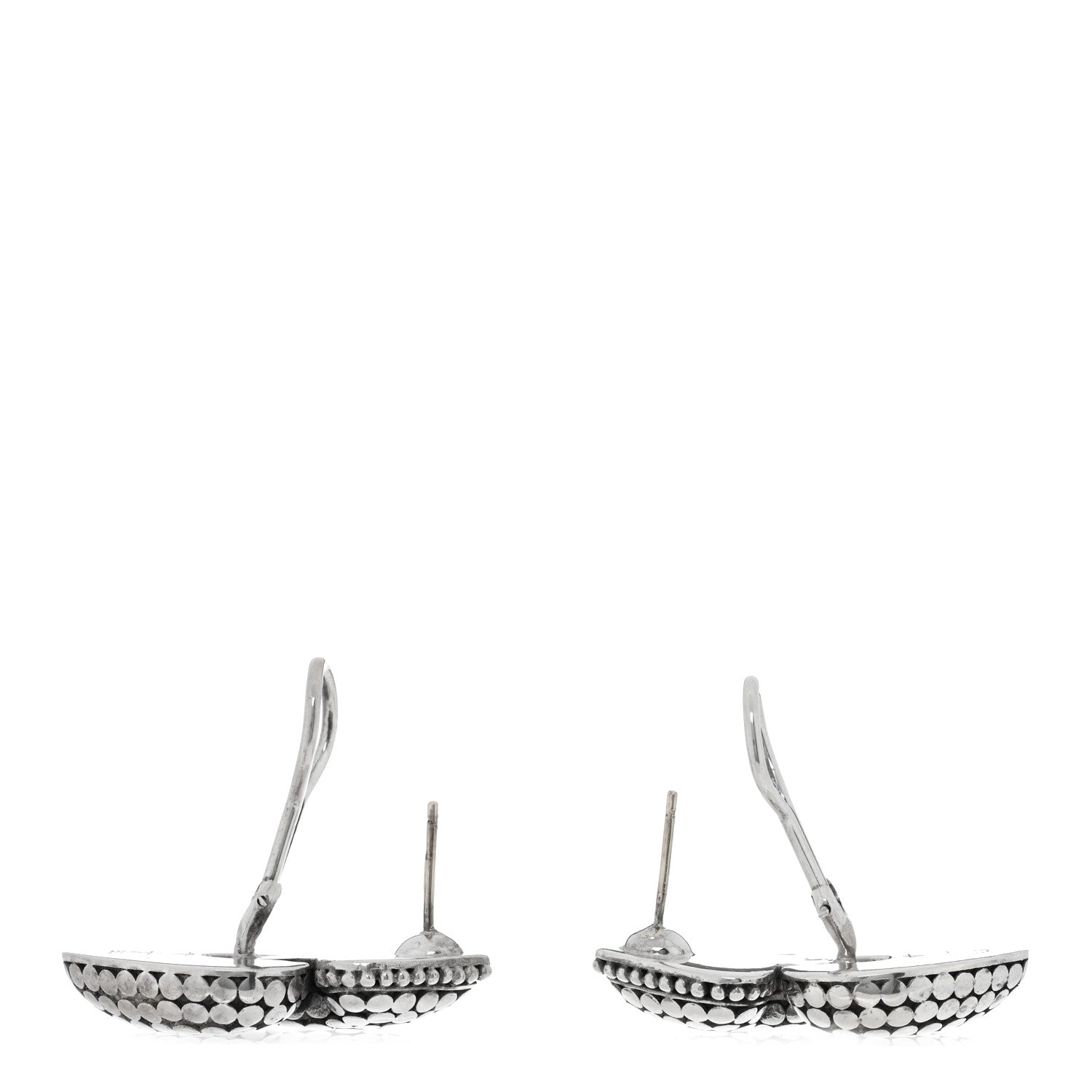 John Hardy Sterling Silver Dot Door Knocker Heart Drop Earrings 3 of 4