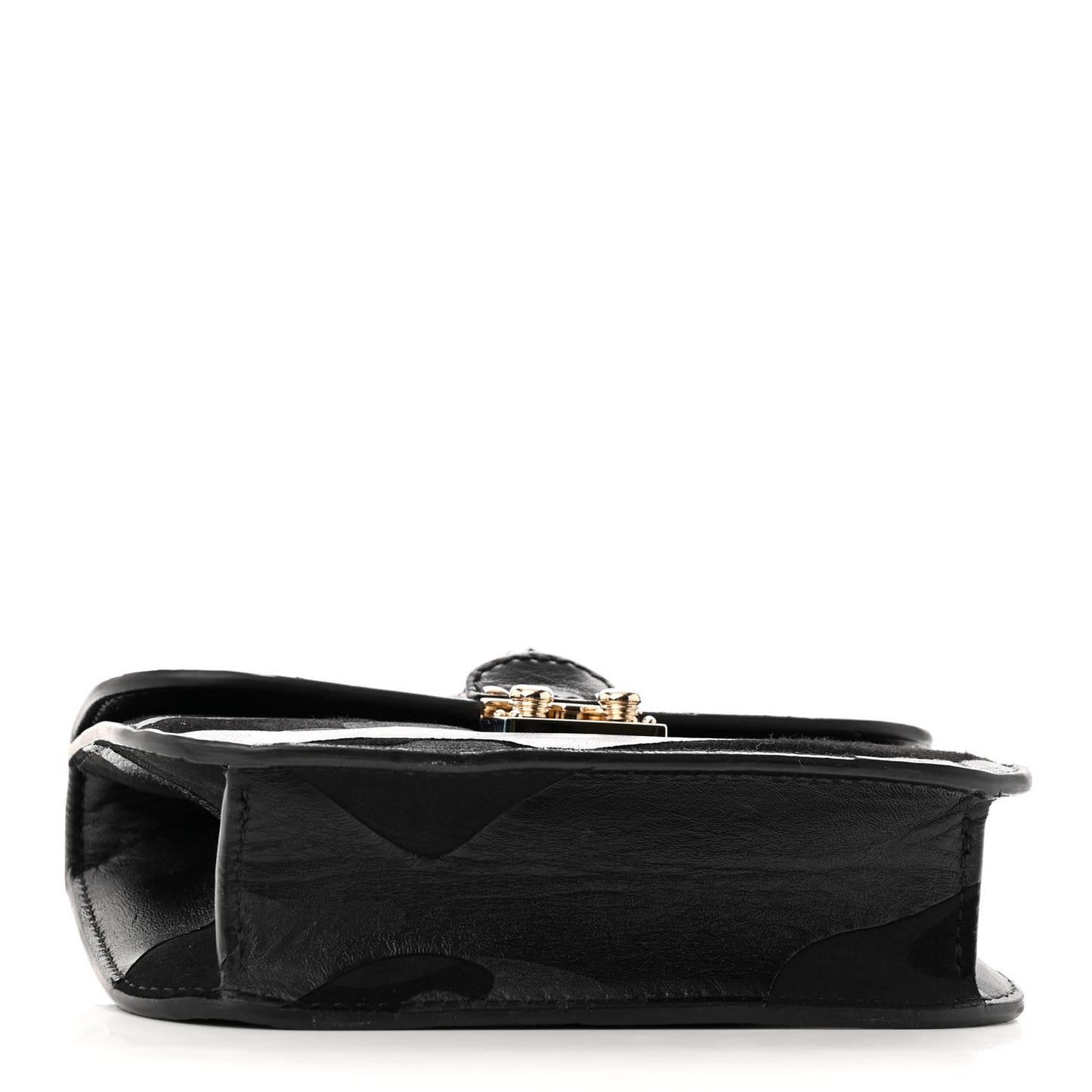 Nappa Camouflage Small Glam Lock Rockstud Flap Black