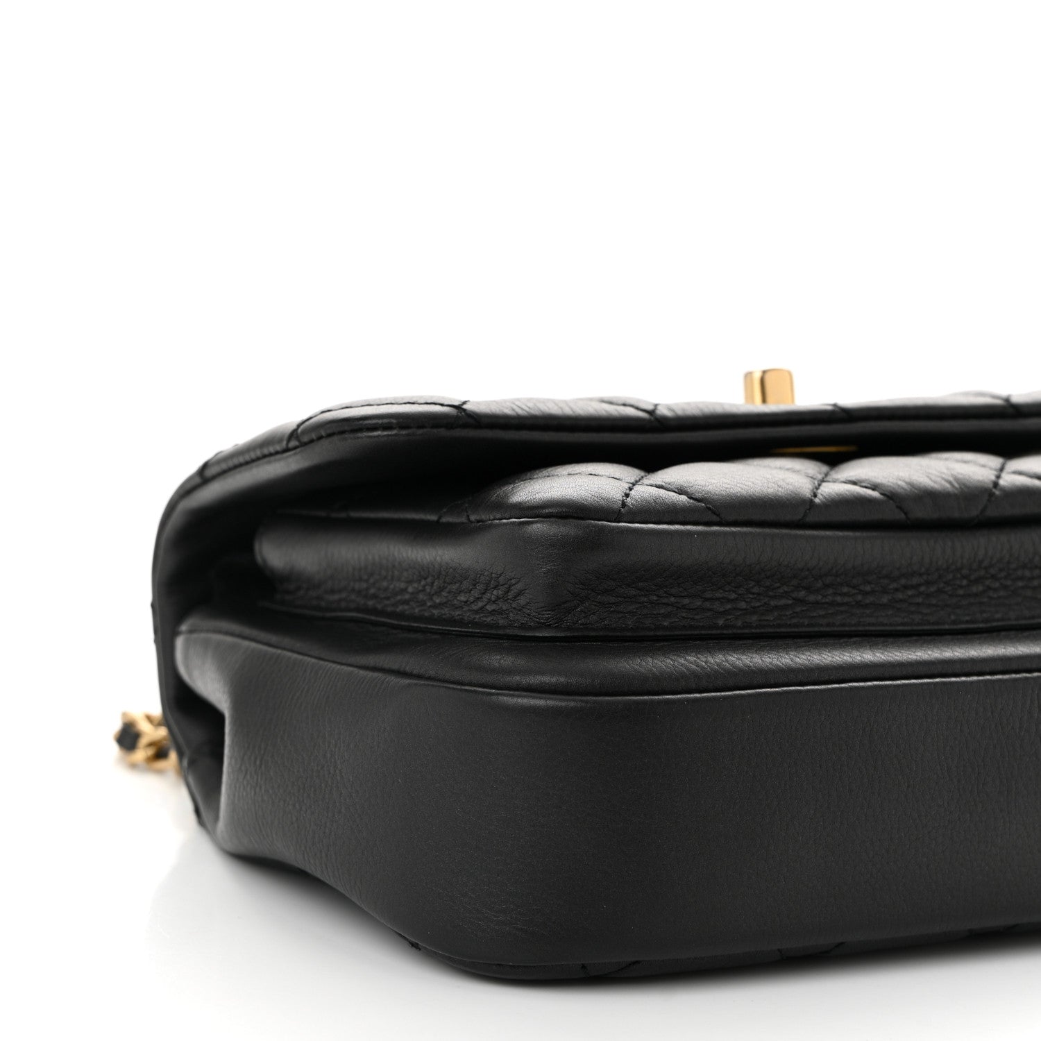 Chanel Calfskin Quilted Top Handle Flap Black 9 of 11