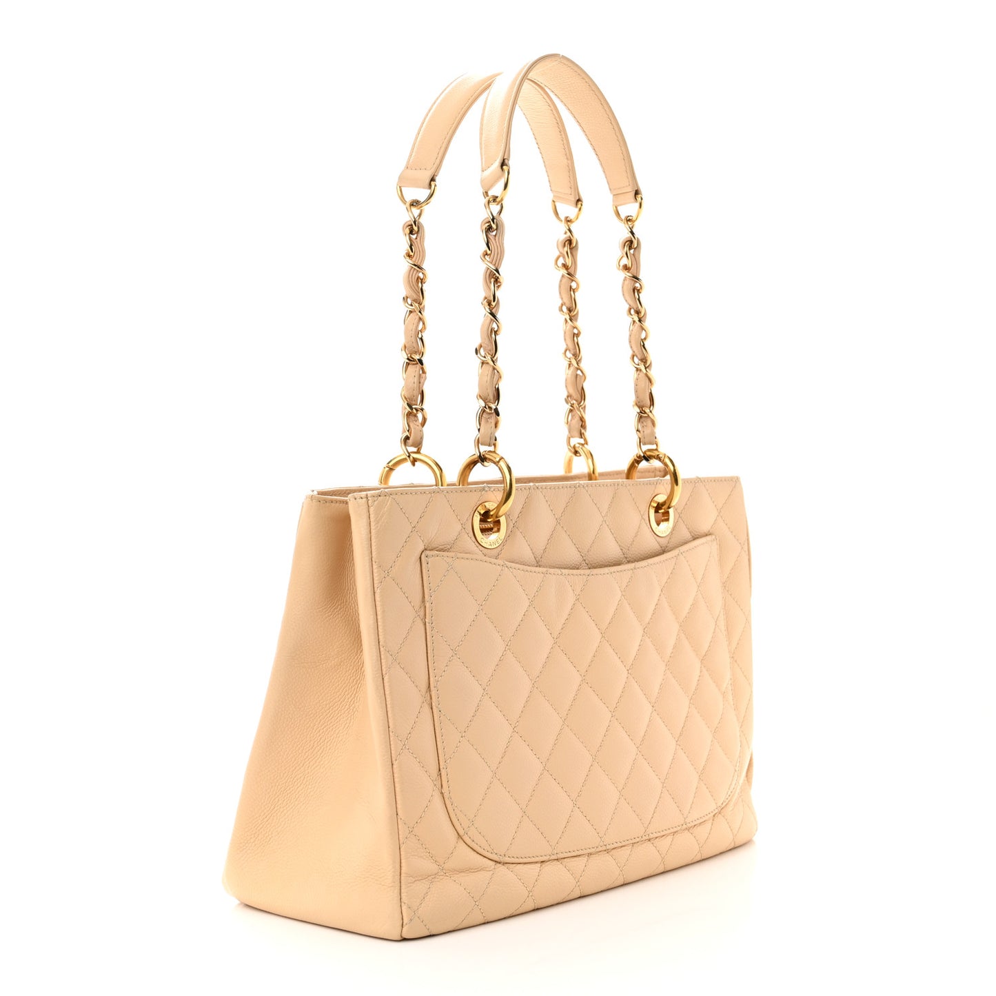 Caviar Quilted Grand Shopping Tote GST Beige Clair