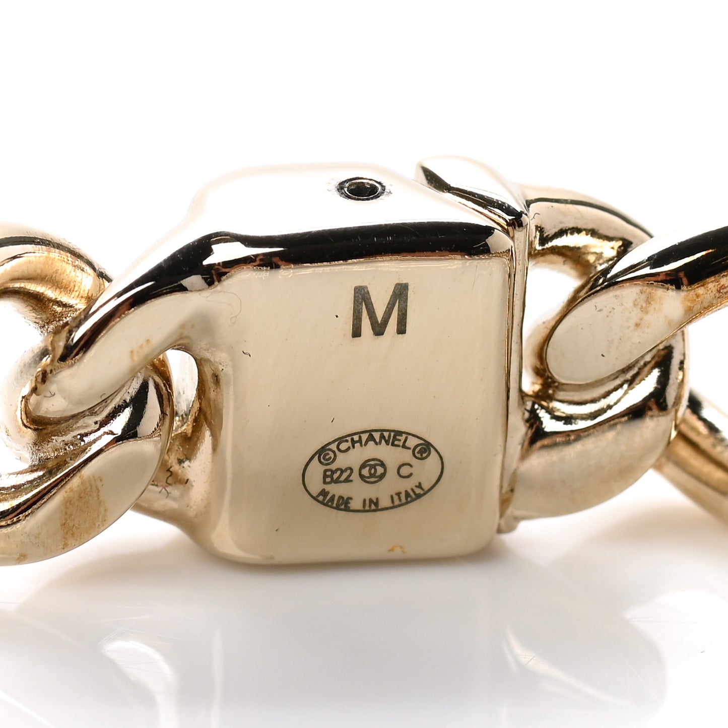 Metal CC Chain Link Choker Necklace M Gold