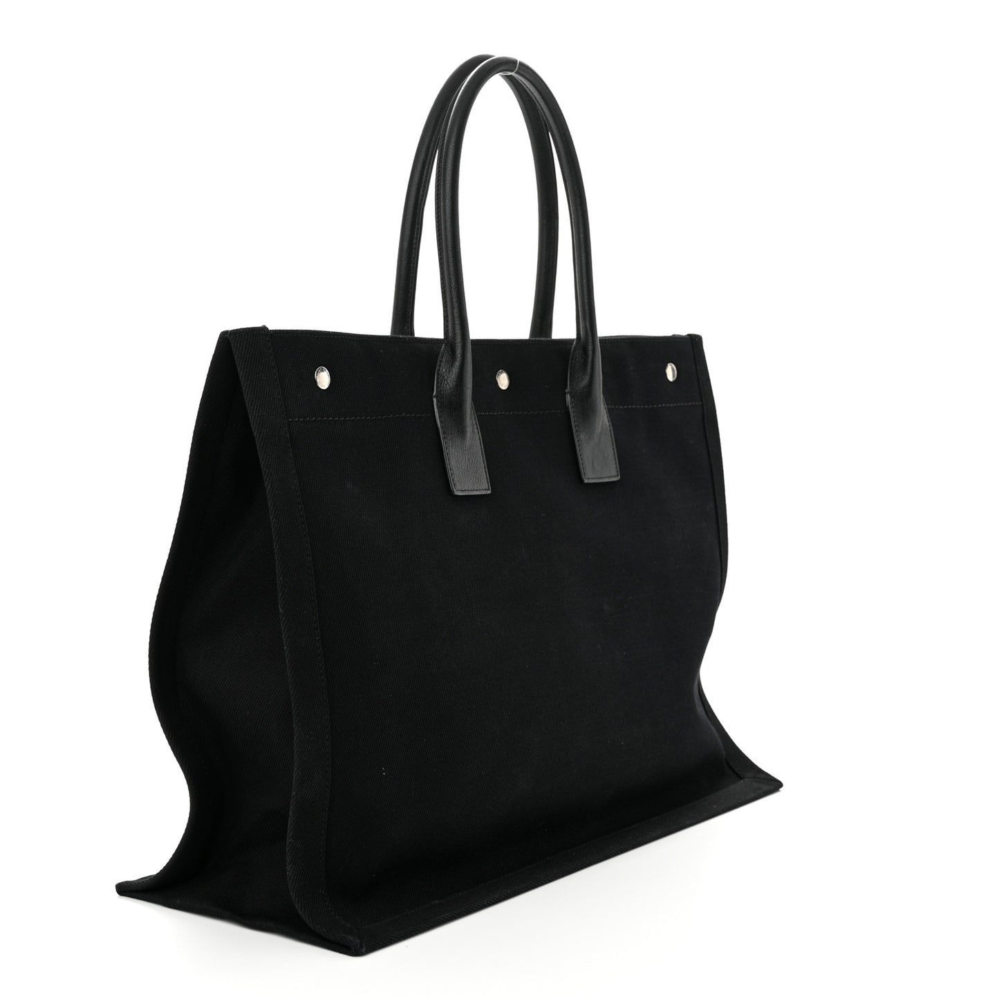 Linen Calfskin Rive Gauche Tote Black