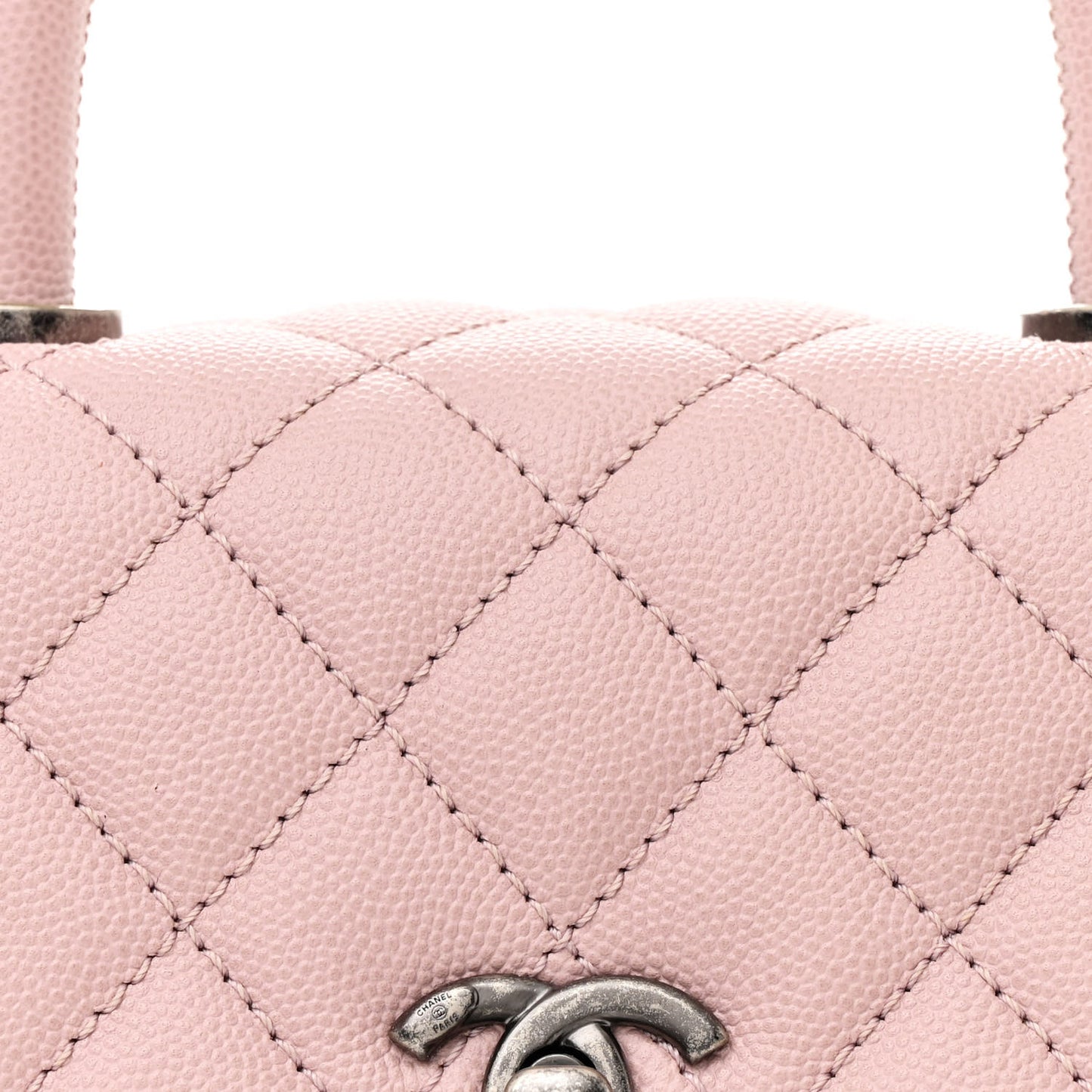 Caviar Quilted Mini Coco Handle Flap Pink