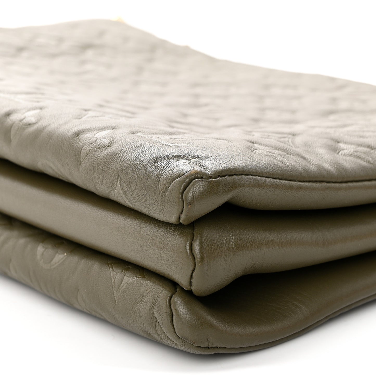 Lambskin Embossed Monogram Coussin MM Khaki