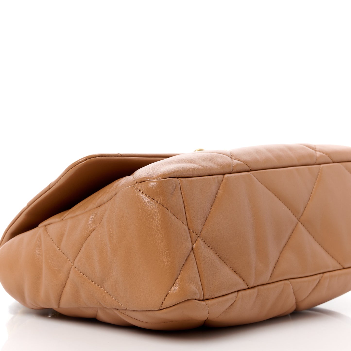 Lambskin Quilted Large Chanel 19 Flap Brown