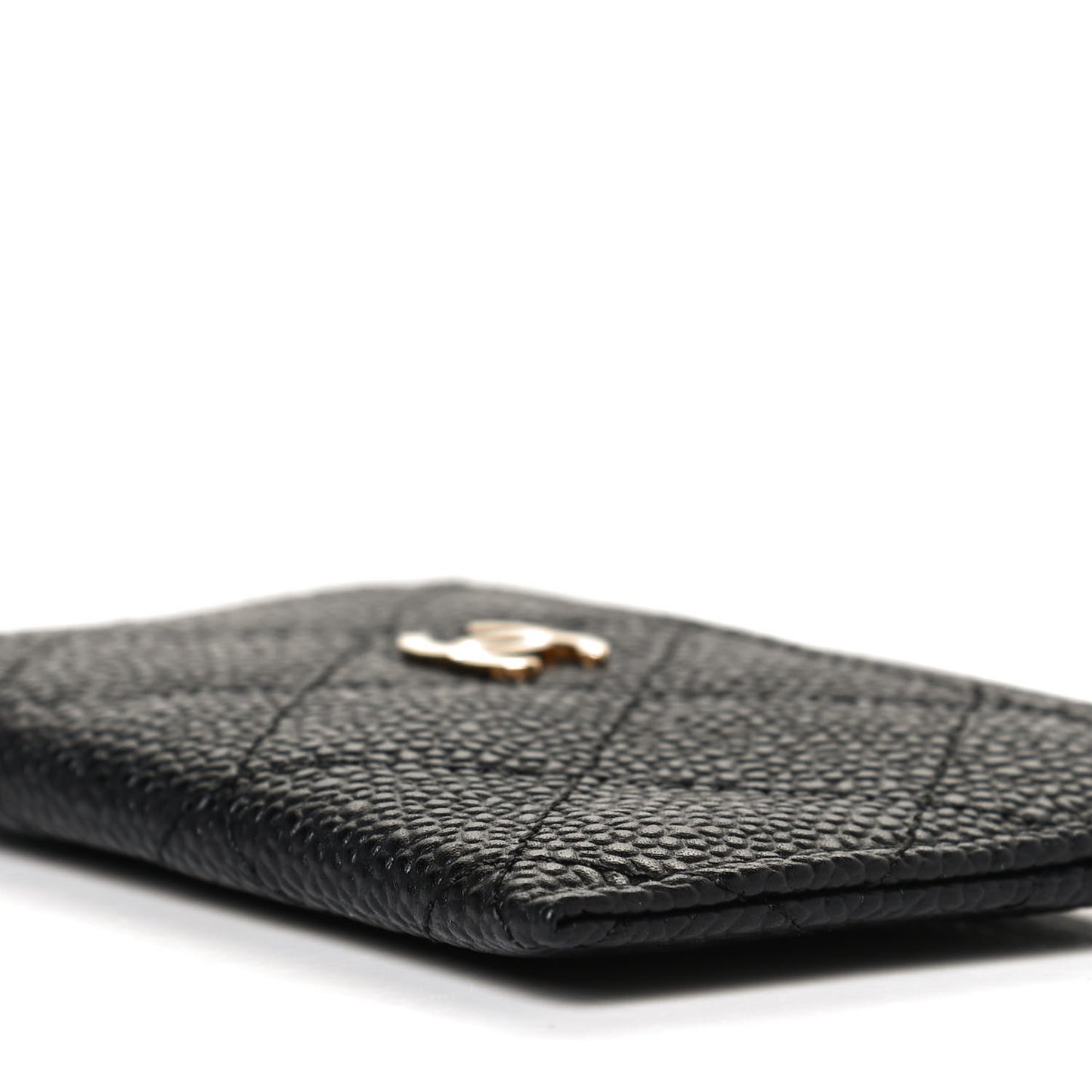Caviar Quilted Card Holder Black