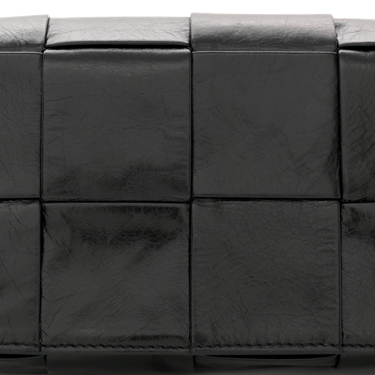 Paper Calfskin Maxi Intreccio The Belt Cassette Bag Black