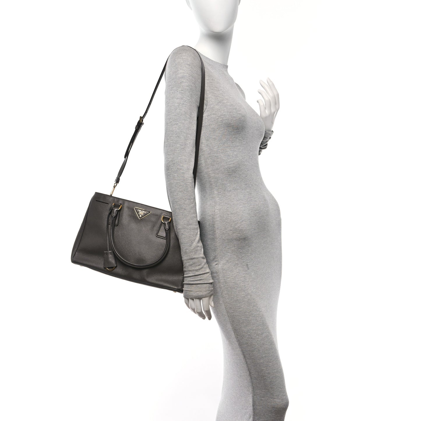 Saffiano Lux Medium Tote Grafite