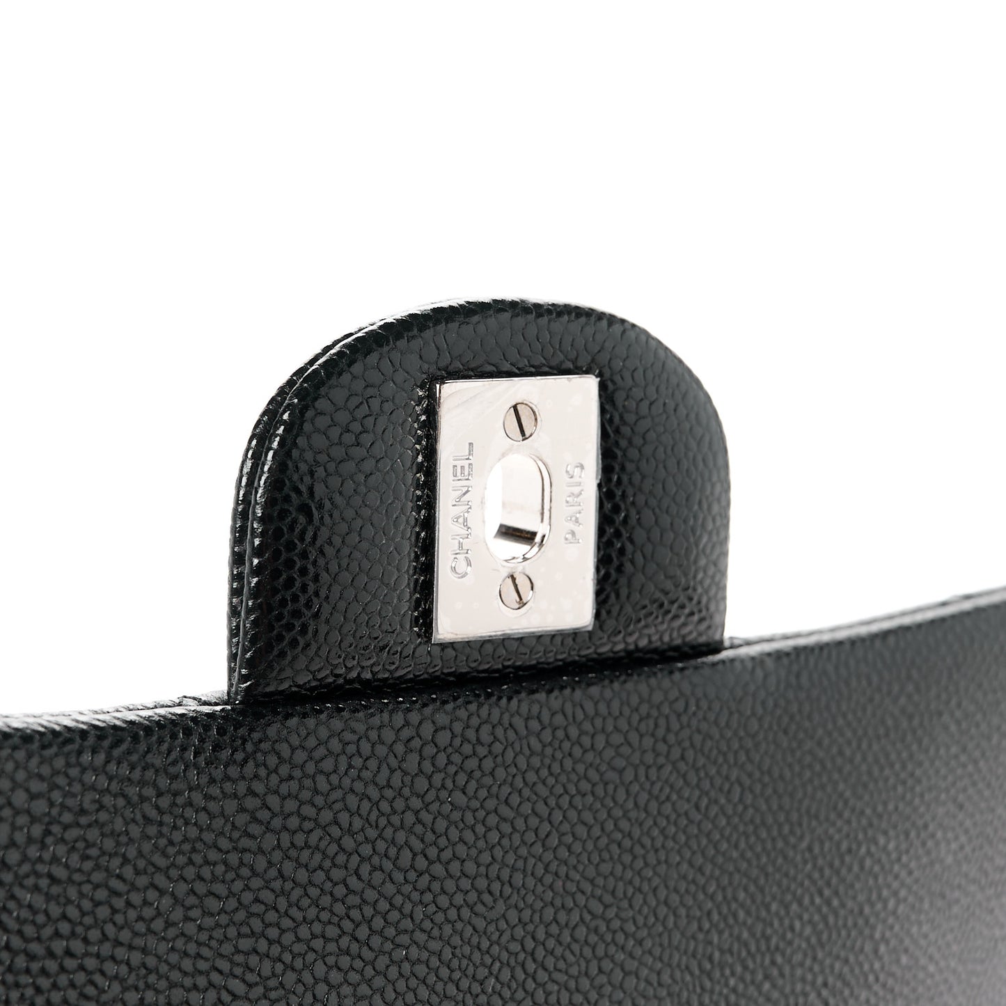 Caviar Quilted Flap Clutch Black
